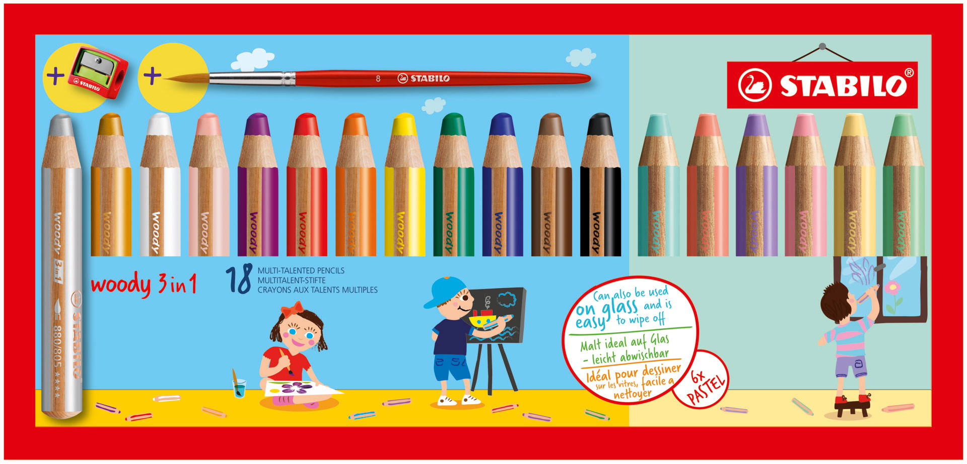 Multi-talented pencil STABILO woody 3 in 1 Colored Pencils STABILO woody 3 in 1
