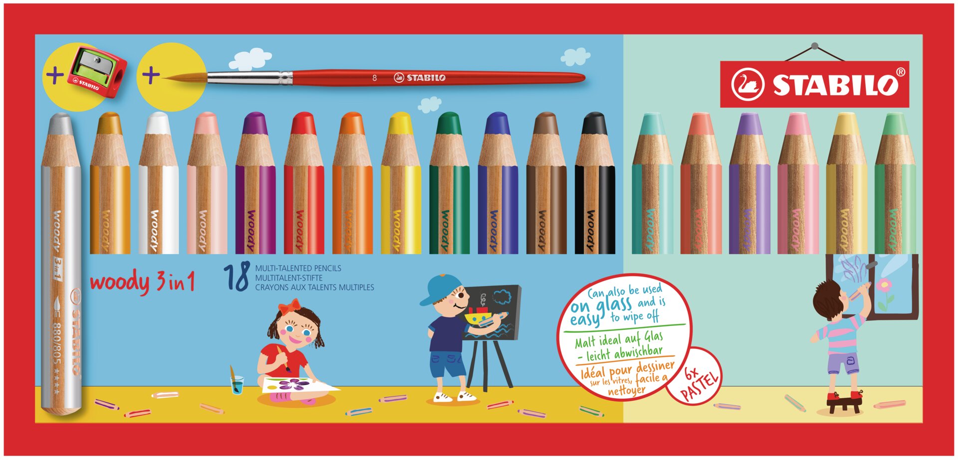 Crayon de couleur multi-talents STABILO woody 3 in 1 Crayons de couleurs STABILO woody 3 in 1