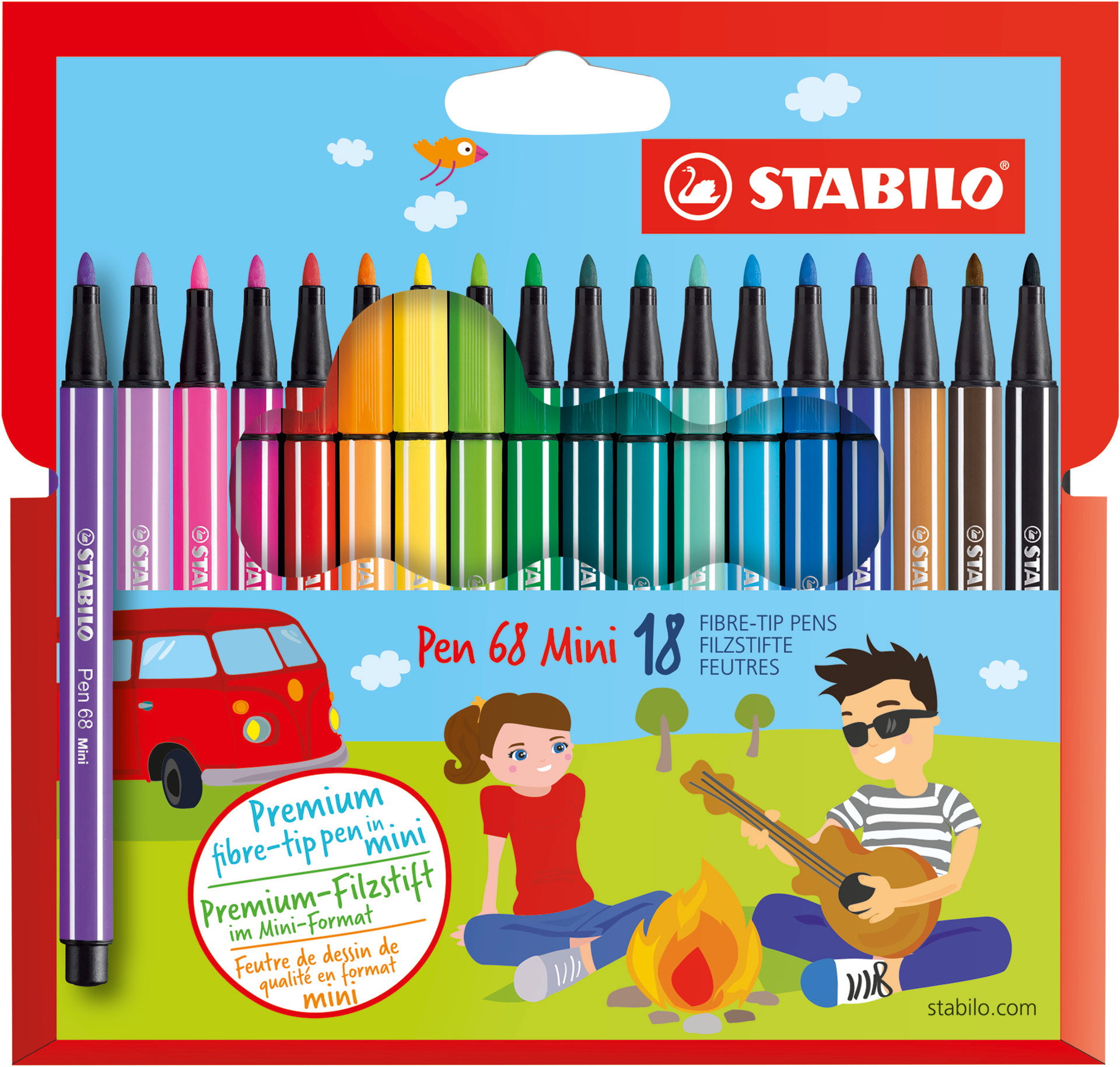 Premium-Filzstift STABILO Pen 68 Mini Fasermaler STABILO Pen 68 Mini