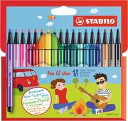 Fasermaler STABILO Pen 68 Mini, Wachsmalstifte, Filzstifte, Buntstifte, Pen Mini 18, Farbstifte-Set