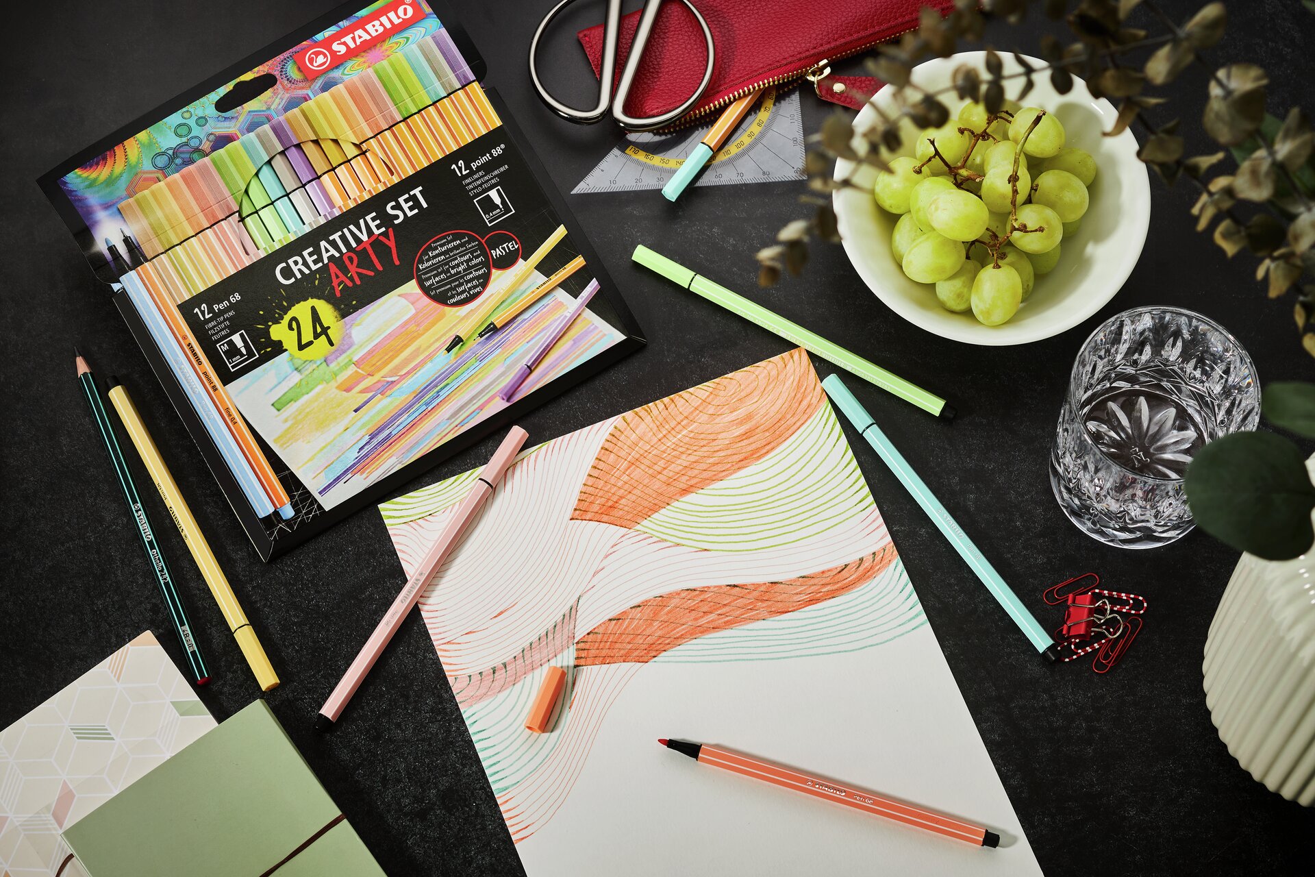 Buntstifte, Kunstset, Papier, Schreibwaren, Zeichenblock