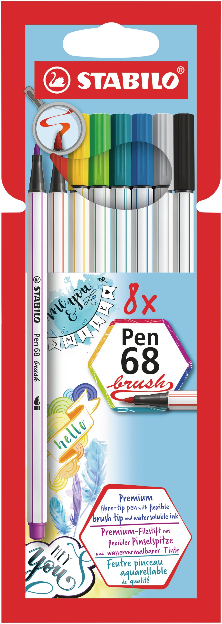 Prémiový vláknový fix se štětcovým hrotem STABILO Pen 68 brush Fiber-Tip Pen STABILO Pen 68 brush