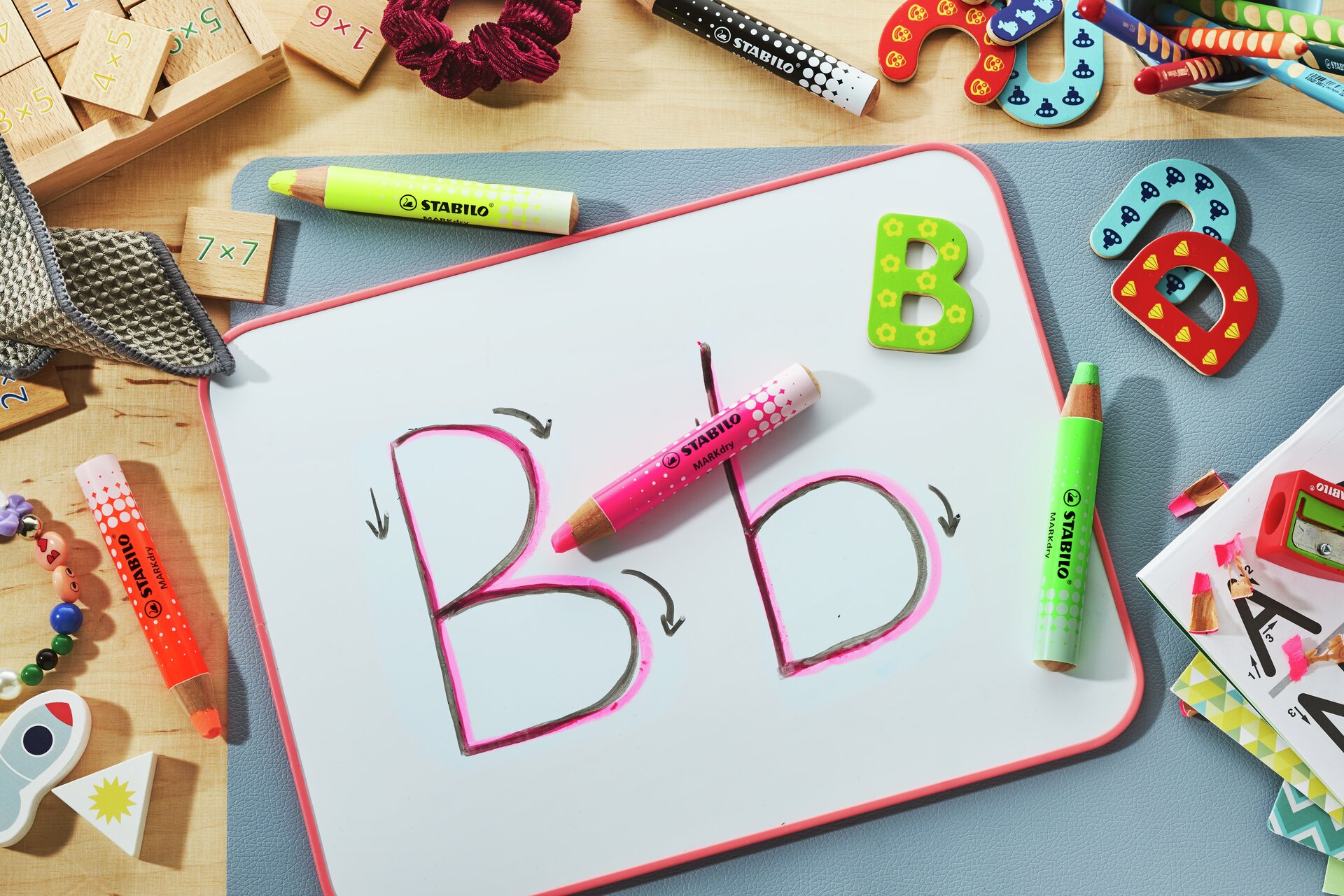 Marker STABILO MARKdry, Whiteboard, Marker, Pink Marker, Green Marker, Alphabet