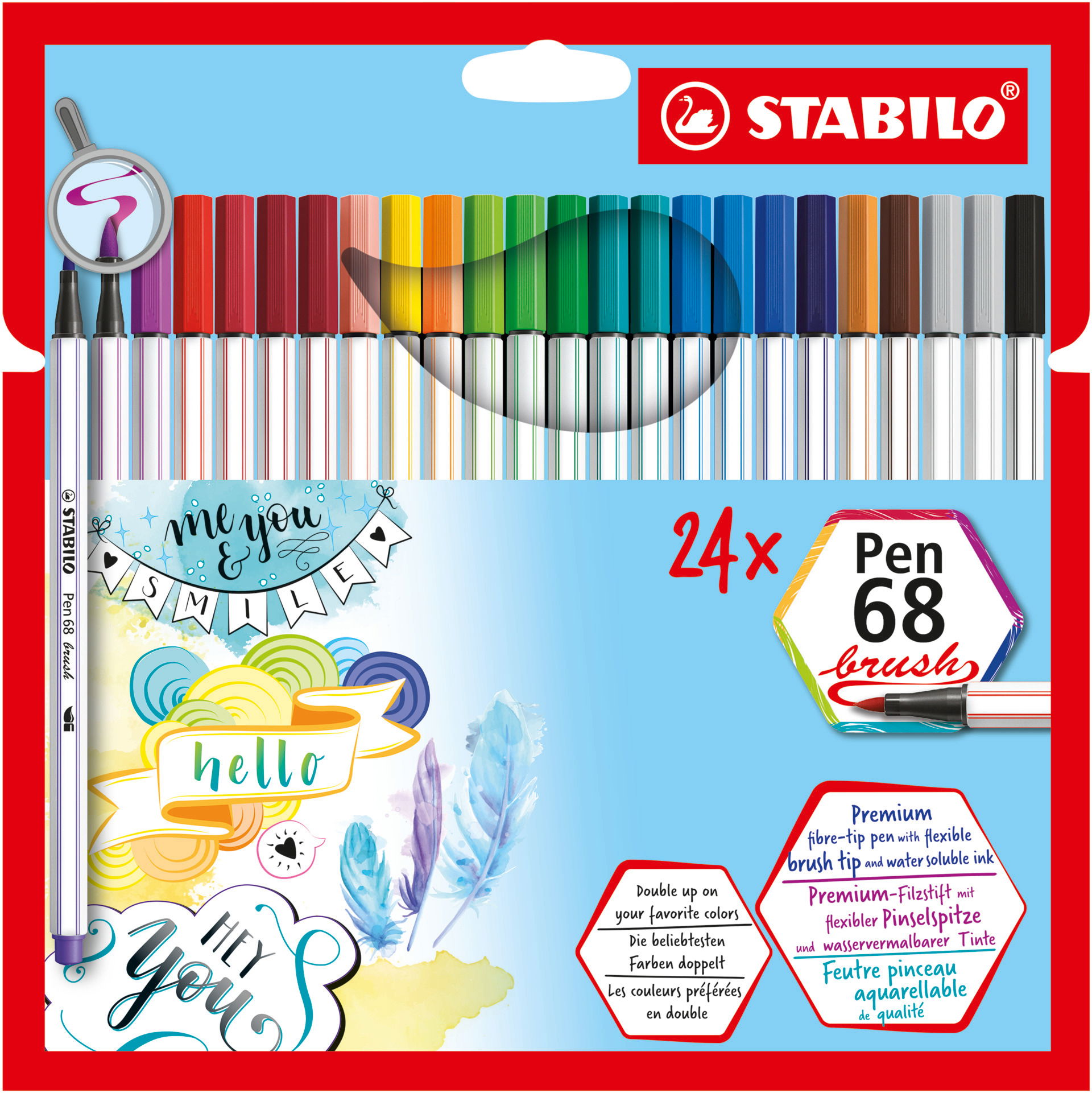 STABILO Pen 68 brush Fiber-Tip Pen STABILO Pen 68 brush