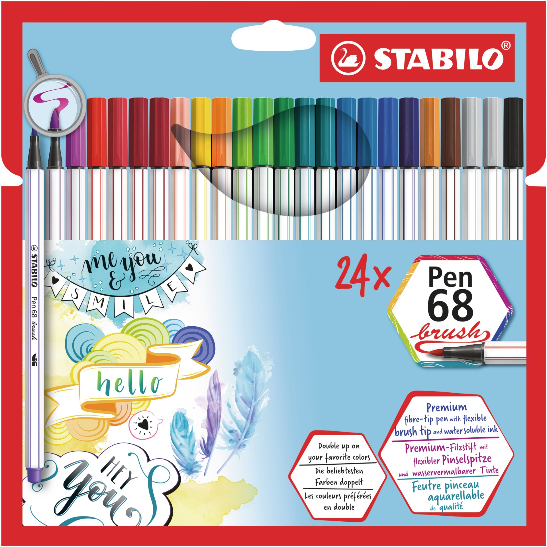 Prémiový vláknový fix se štětcovým hrotem STABILO Pen 68 brush Fiber-Tip Pen STABILO Pen 68 brush