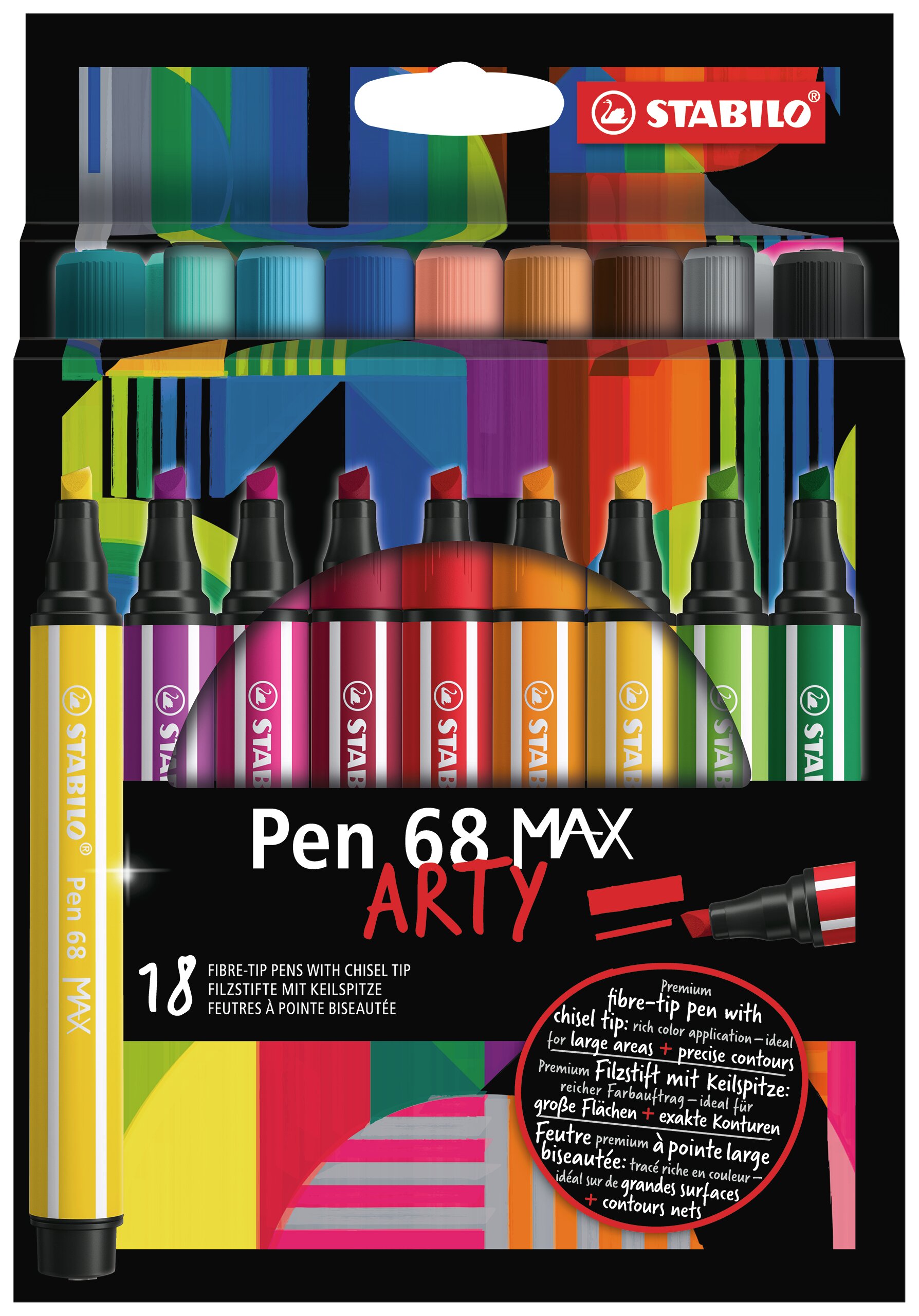 Premium viltstift met beitelpunt STABILO Pen 68 MAX Viltstiften STABILO Pen 68 MAX