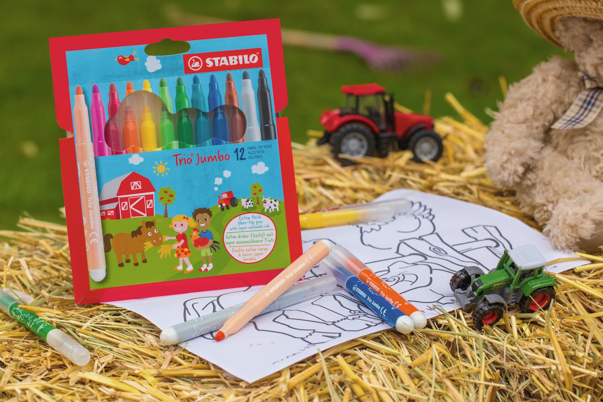 Fasermaler STABILO Trio Jumbo, kinderzeichnen, malstifte, farbstifte, zeichnen-sets, spielzeug-tractor