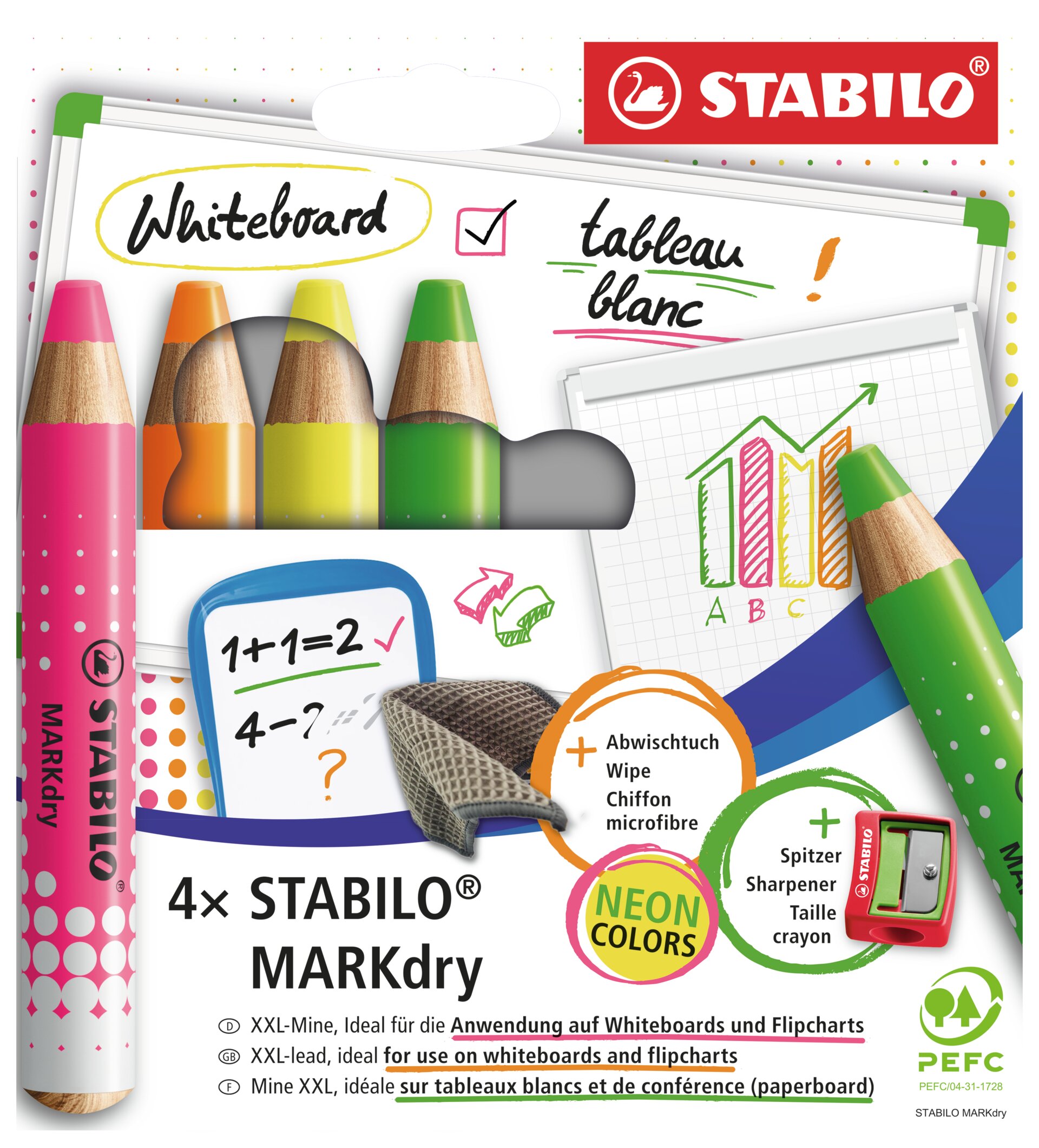 Crayon marqueur pour ardoises et tableaux blancs STABILO MARKdry Marker STABILO MARKdry