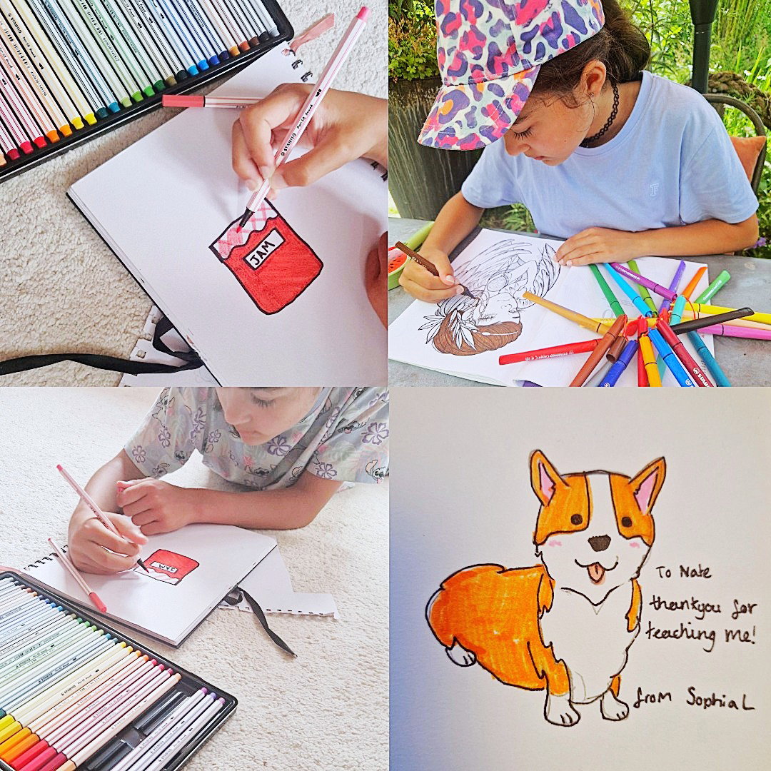zeichnung, bastelset, farbmarker, kauflogo, kinderkunst