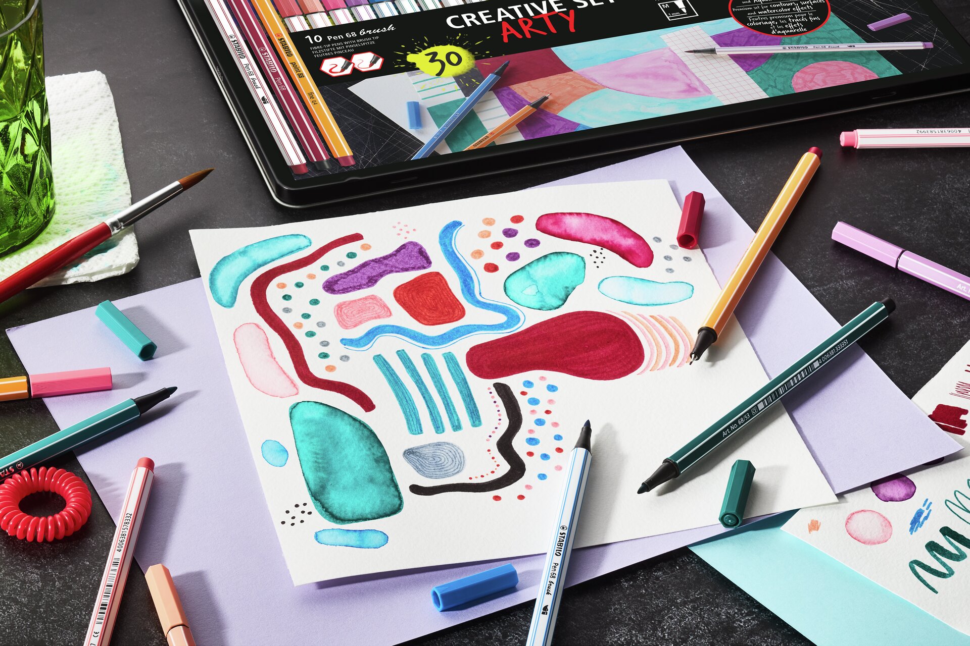 Kunstpapier, Malstifte, Grafikpapier, Aquarell, Kreativset