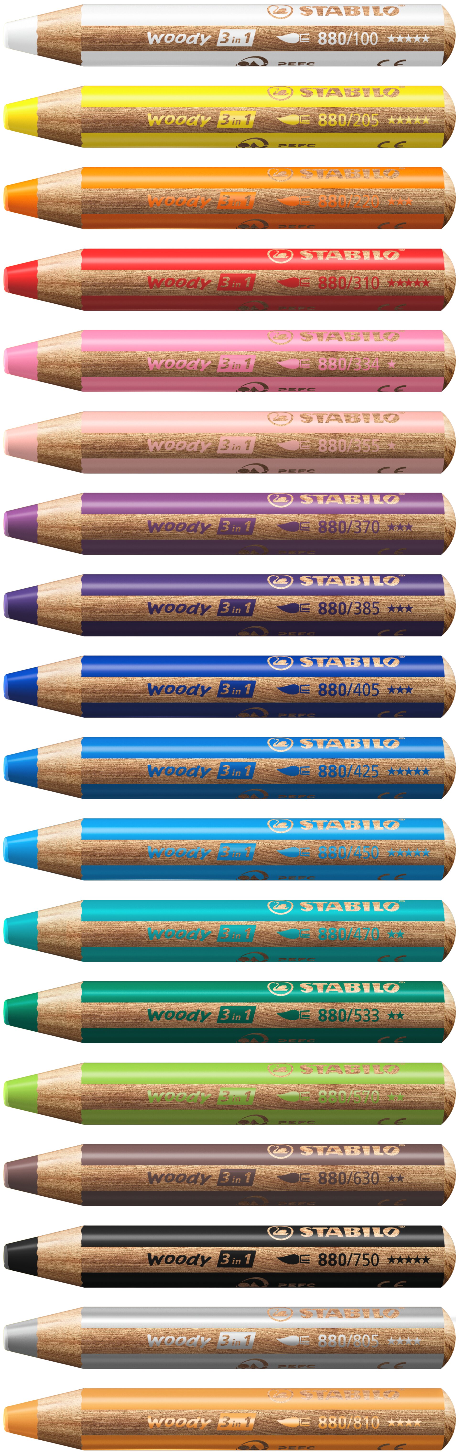 Crayon de couleur multi-talents STABILO woody 3 in 1 Crayon de couleur multi-talents STABILO woody 3 in 1