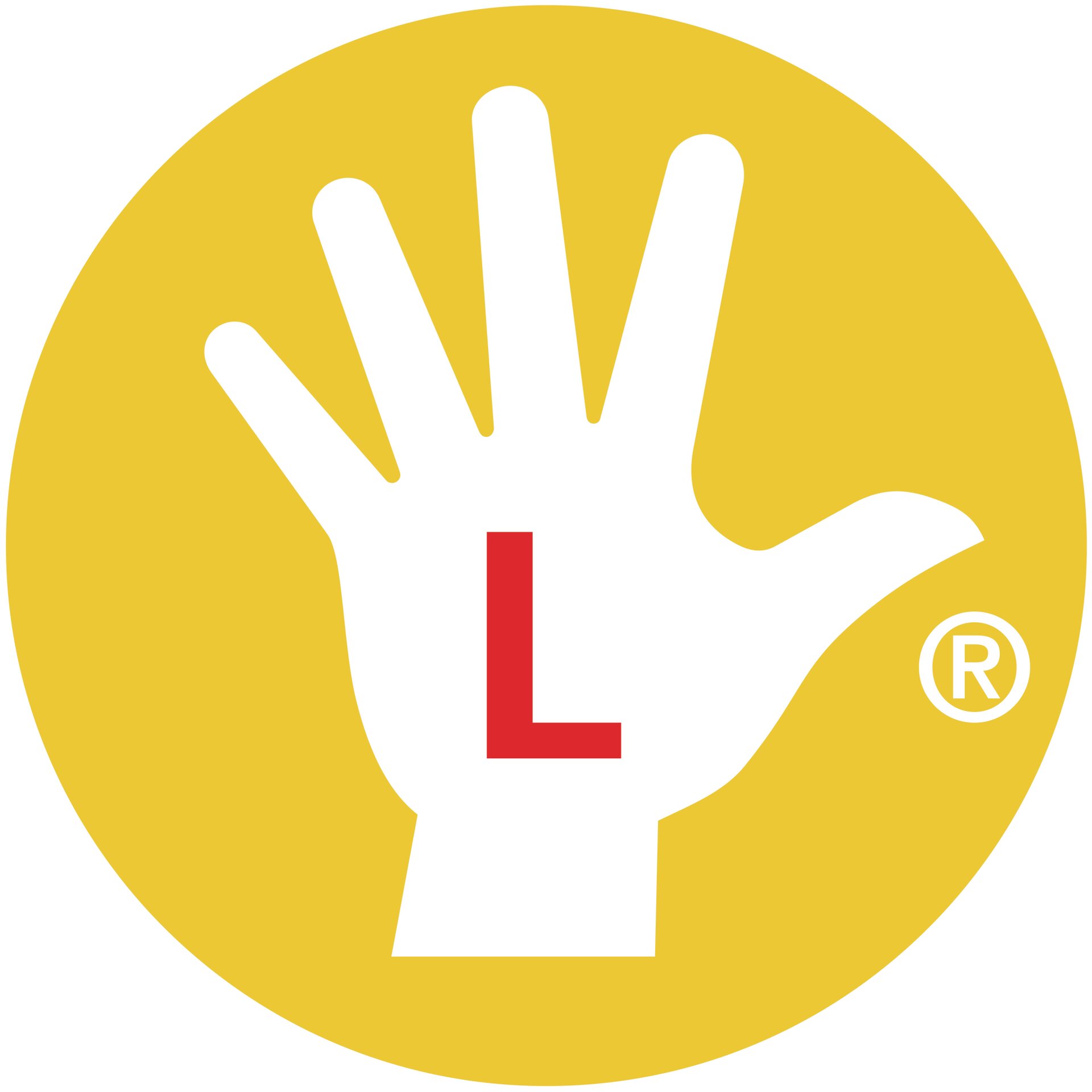 hand, glove, gelber Kreis, weiße Hand, eingetragenes Logo