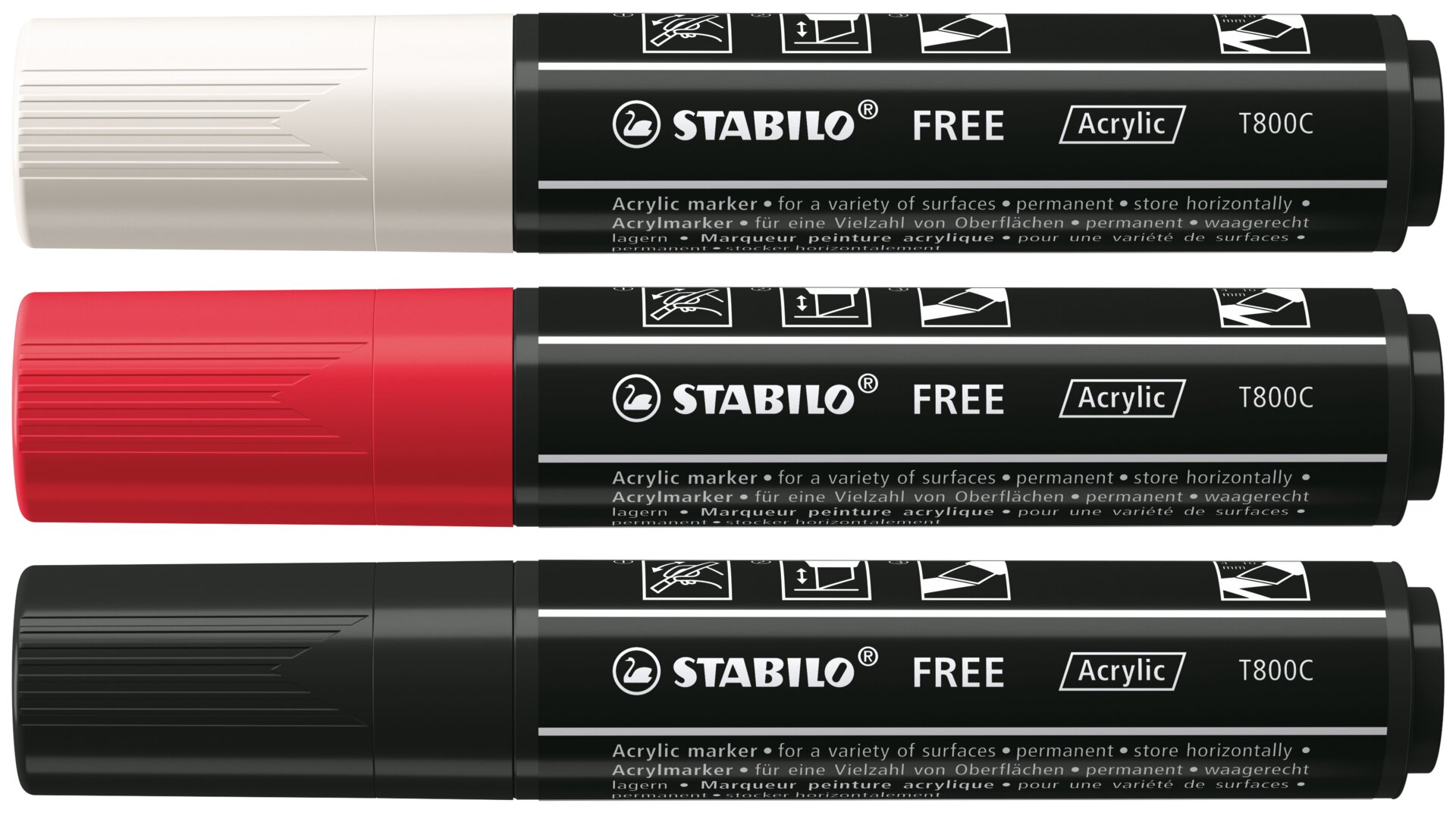 Acrylic marker, Permanent marker, Roter Marker, Schwarzer Marker, Marker Pen