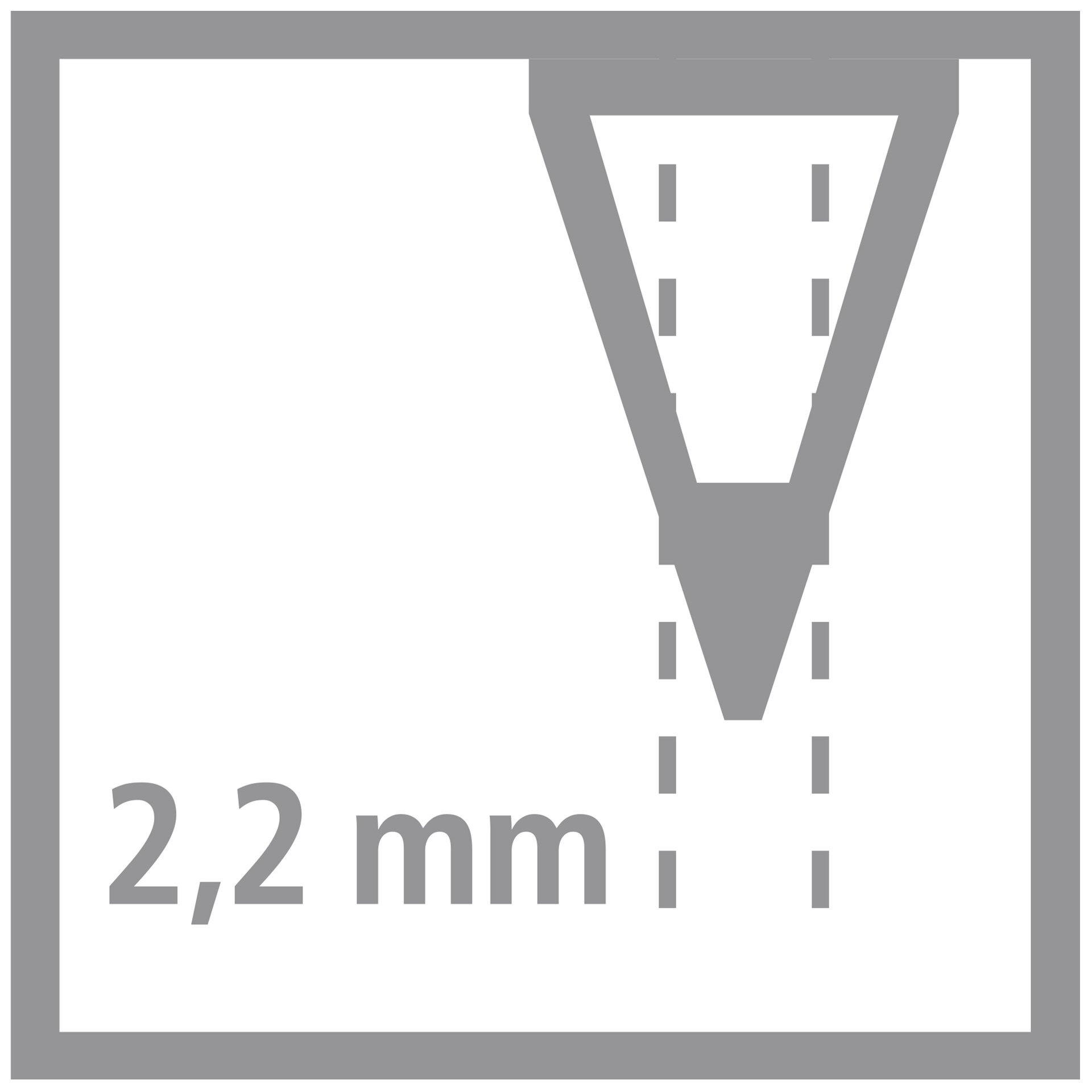 V-Aufeinsauberklinge, 2,2 mm, Schneidspitze, Niedrige Tiefe, Kantenschutz