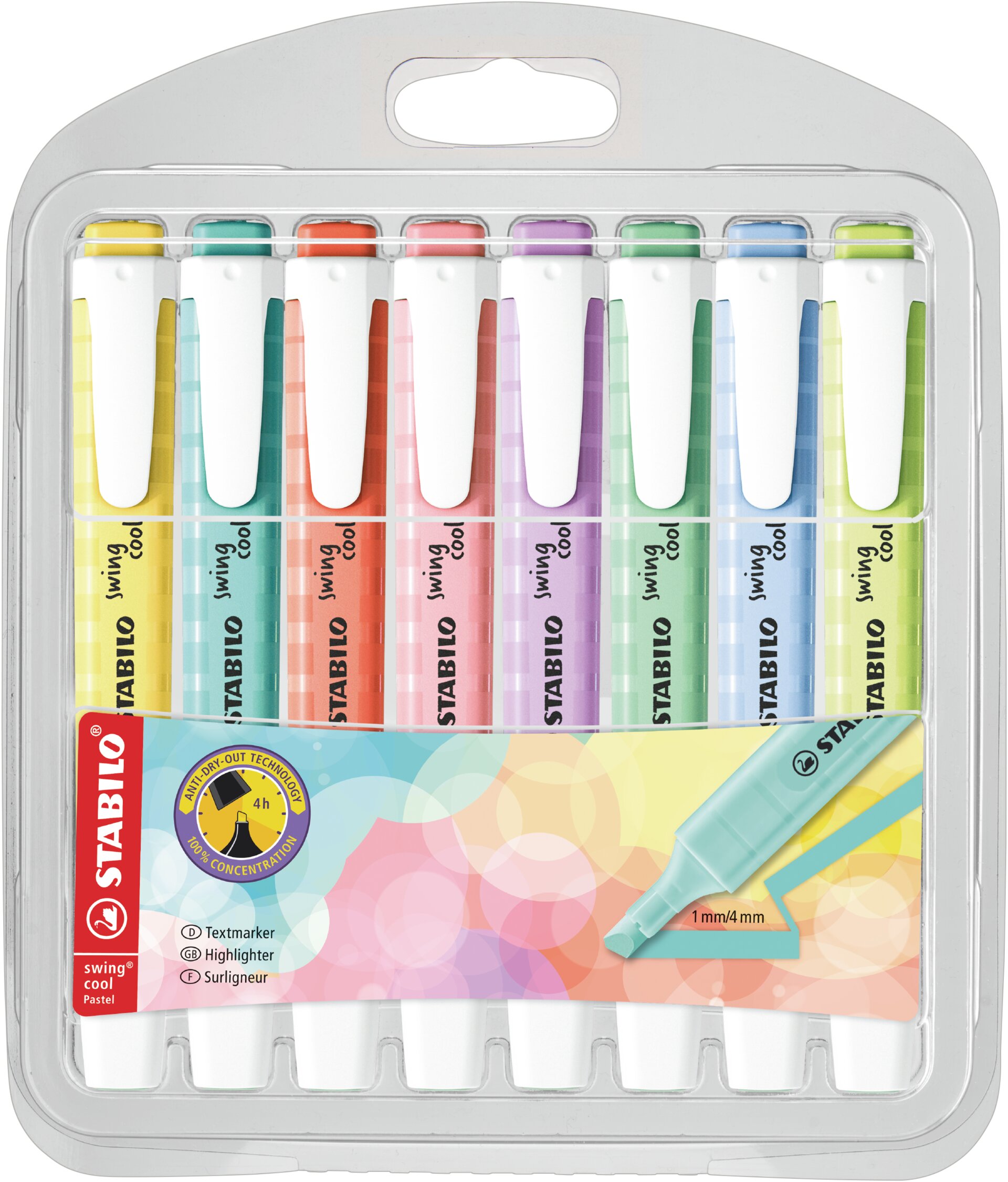 Surligneur format stylo STABILO swing cool Pastel Text Marqueurs STABILO swing cool Pastel