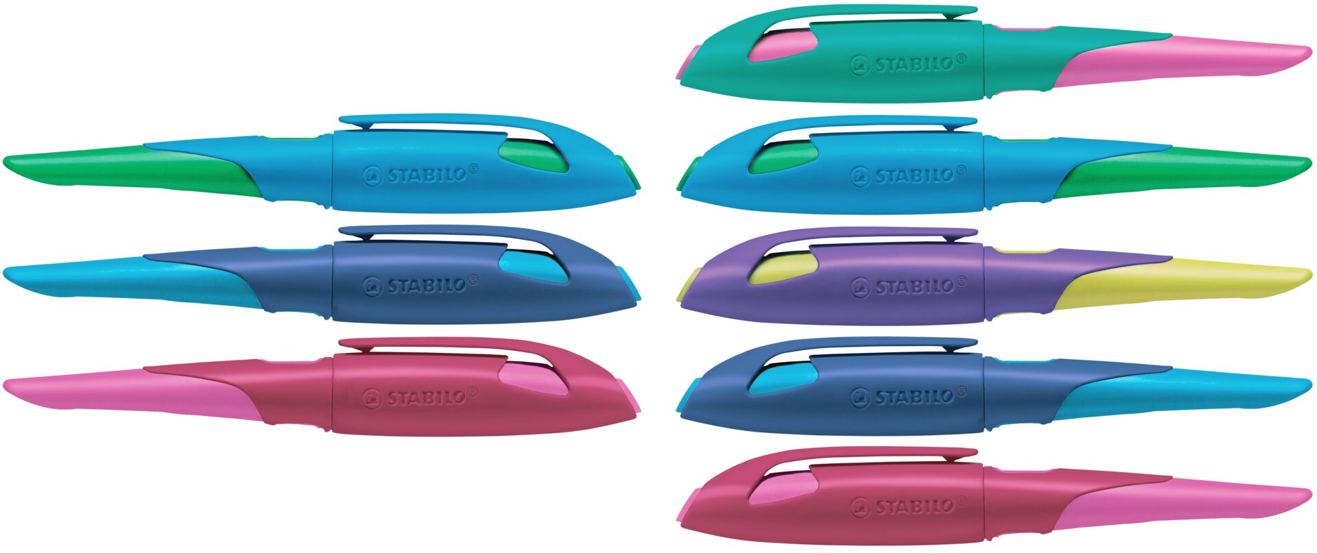 Ergonomische vulpen STABILO EASYbirdy Kugelschreiber, Stabilo, Kugelschreiber-Set, bunte Filzstifte, Kappen-Design