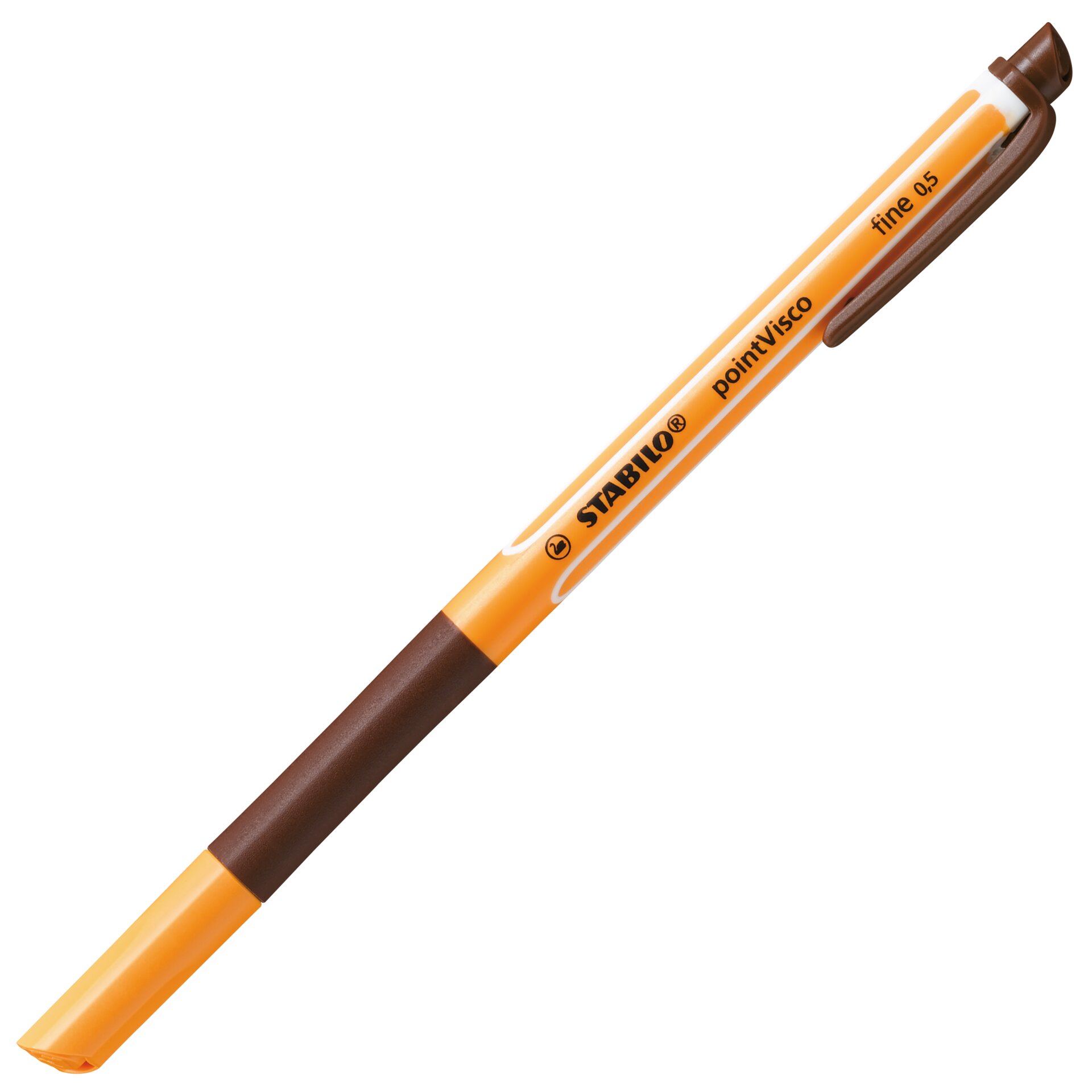 Gelschreiber STABILO pointVisco, biro, orange, pointviso, mechanism, brown grip