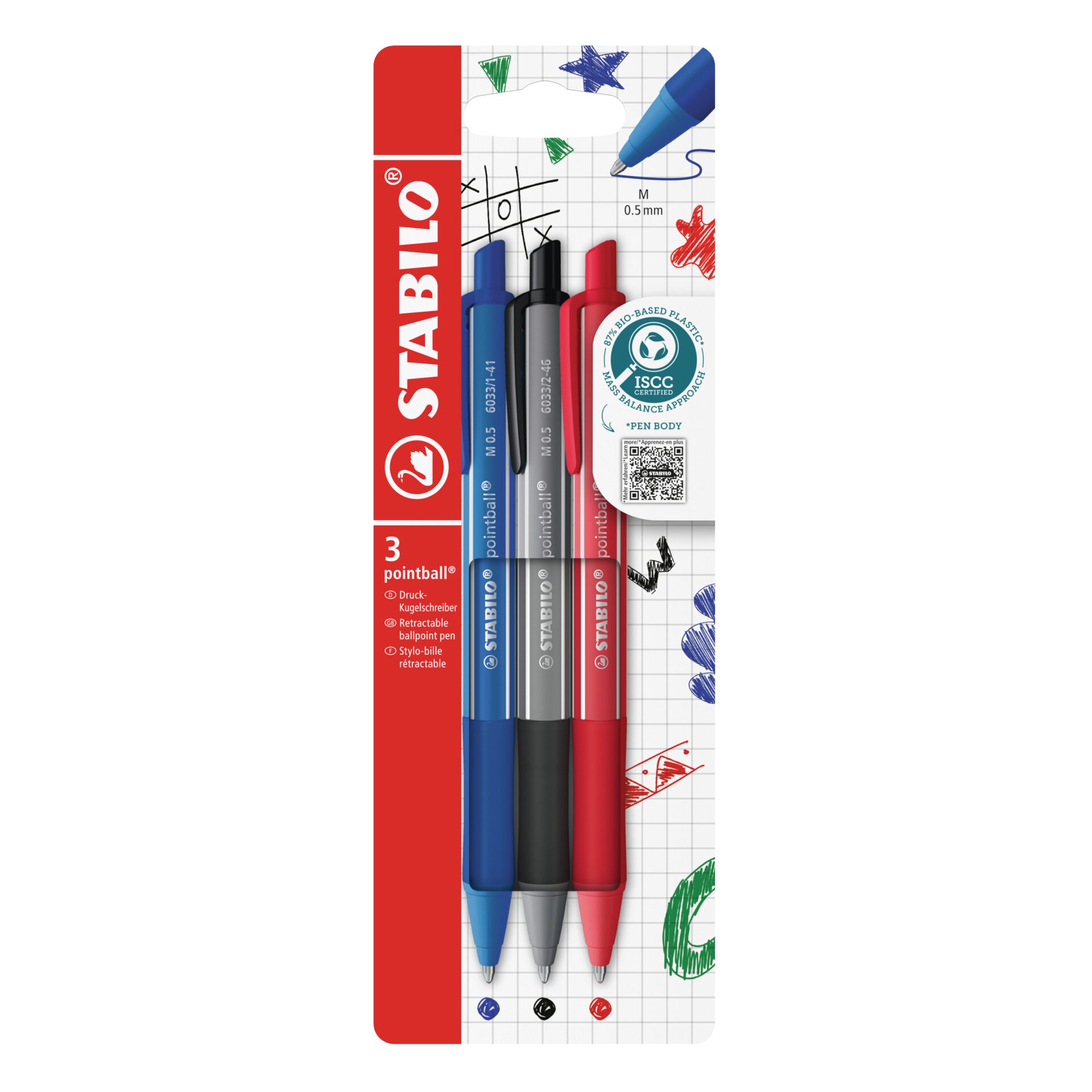 Stylo-bille STABILO pointball colorful Stylos-bille STABILO pointball colorful