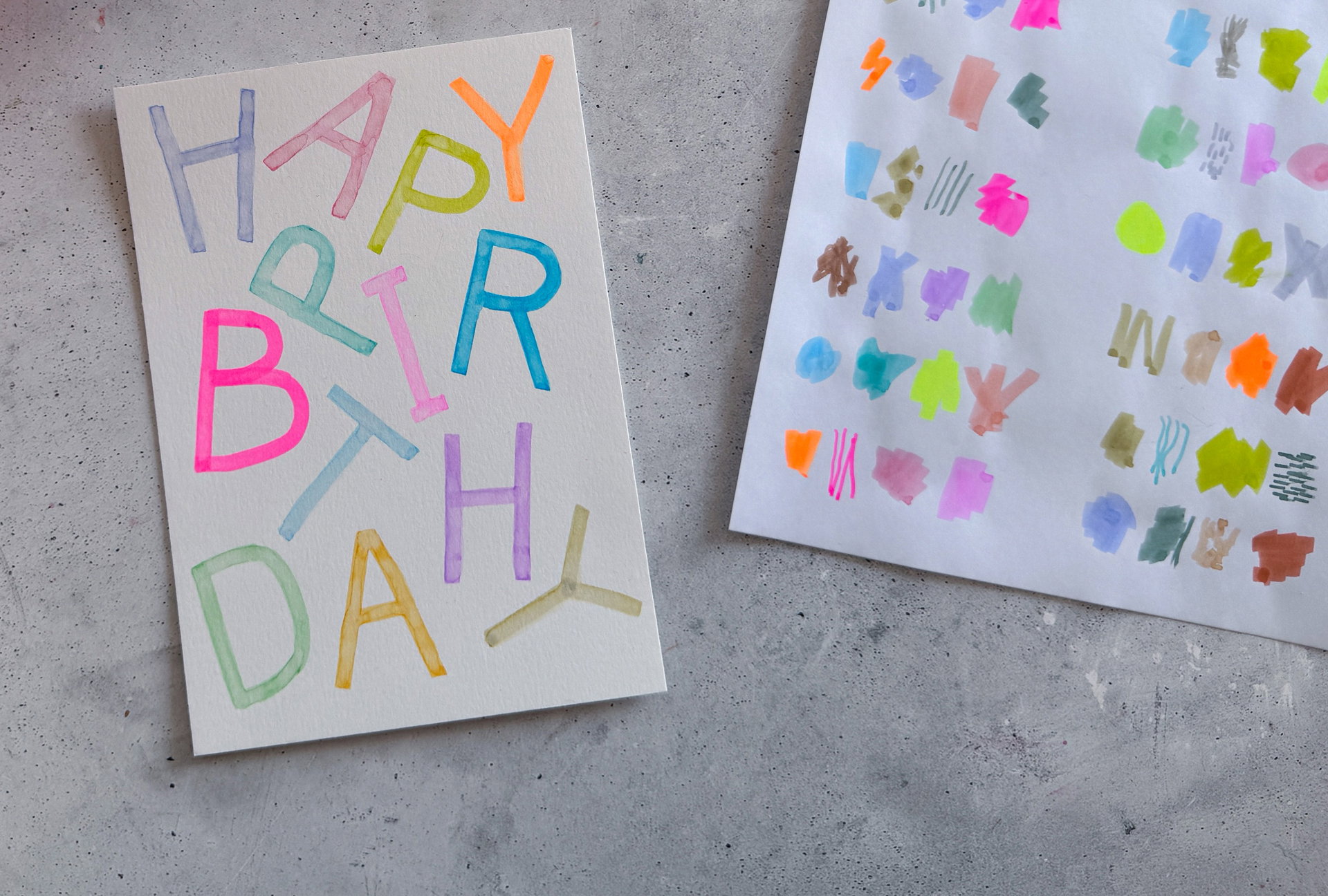 Grußkarte, Kinderkarte, Bunt, Papierkarte, Handgemacht