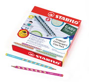 Buntstifte, Buntstifte set, Klassenpack, Stabilo, Radiergummi neben Stiften