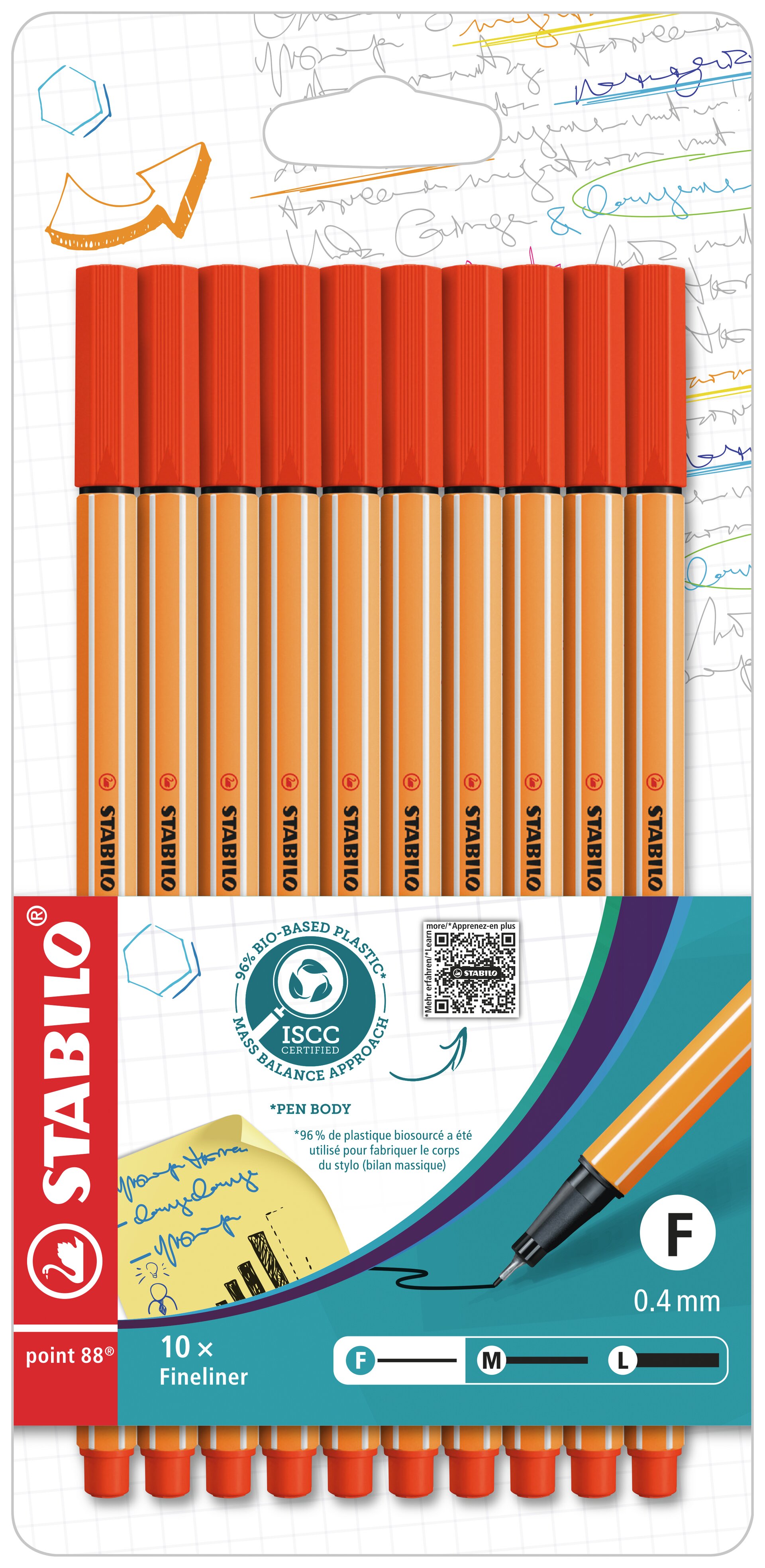 Jemná linka/ Fibre- Tip Pen STABILO point 88 červená