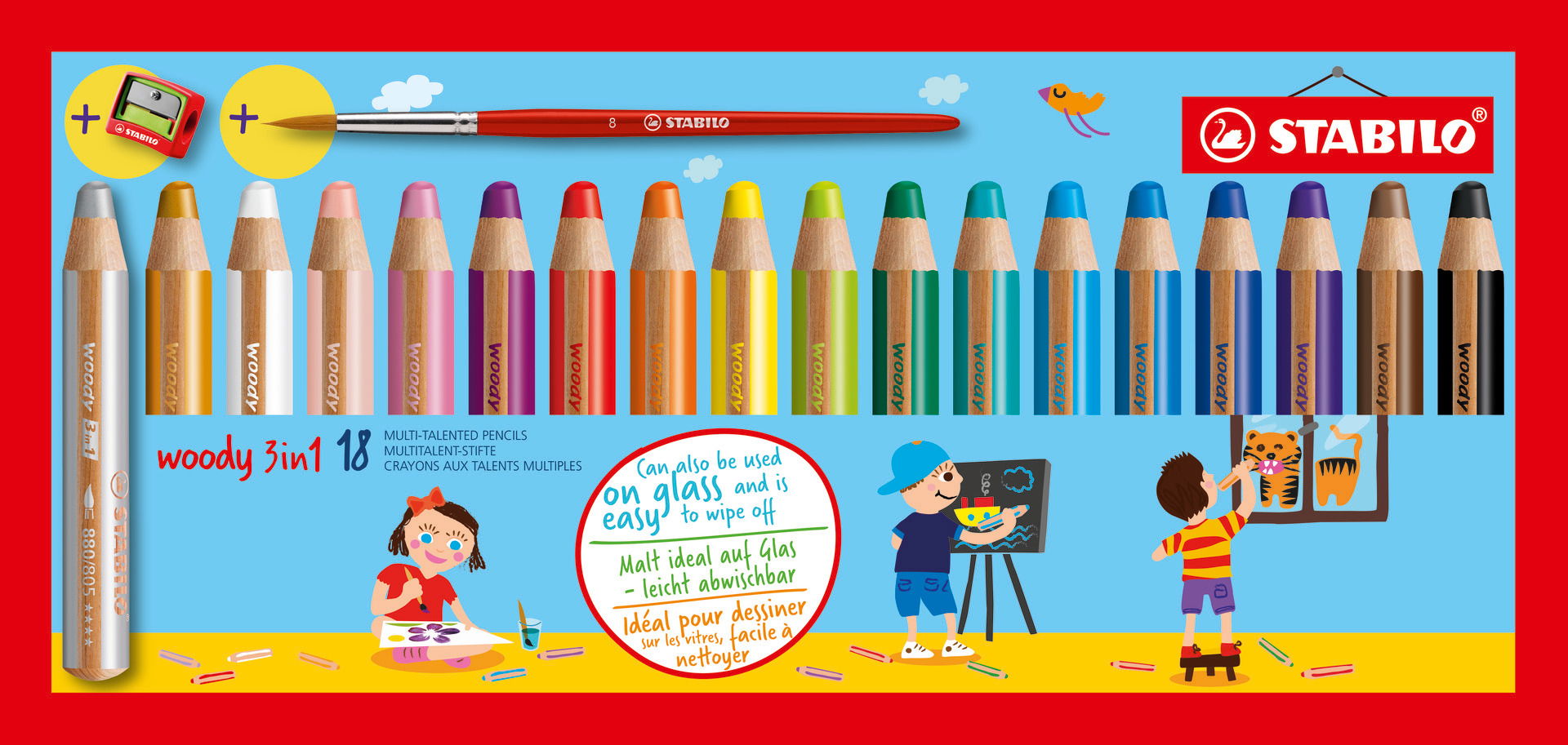 Crayon de couleur multi-talents STABILO woody 3 in 1 Crayons de couleurs STABILO woody 3 in 1