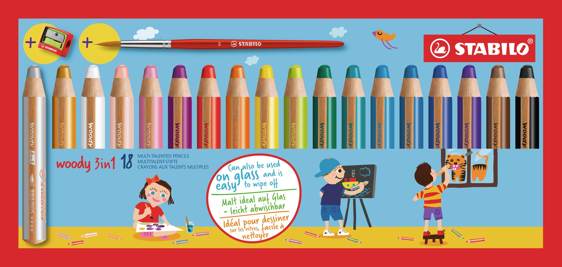 Crayon de couleur multi-talents STABILO woody 3 in 1 Crayons de couleurs STABILO woody 3 in 1