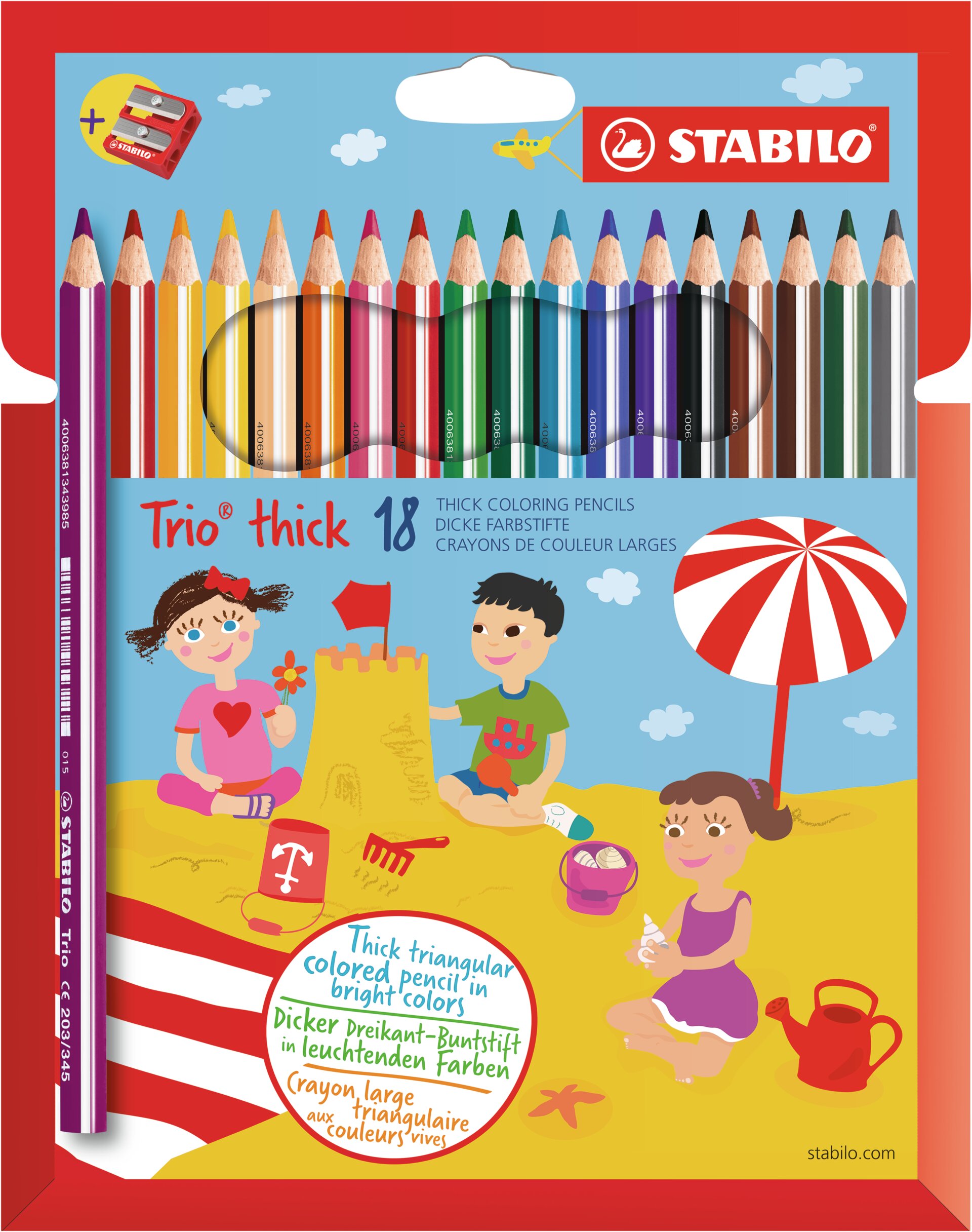 Crayon de couleur large triangulaire STABILO Trio thick Crayons de couleurs STABILO Trio thick