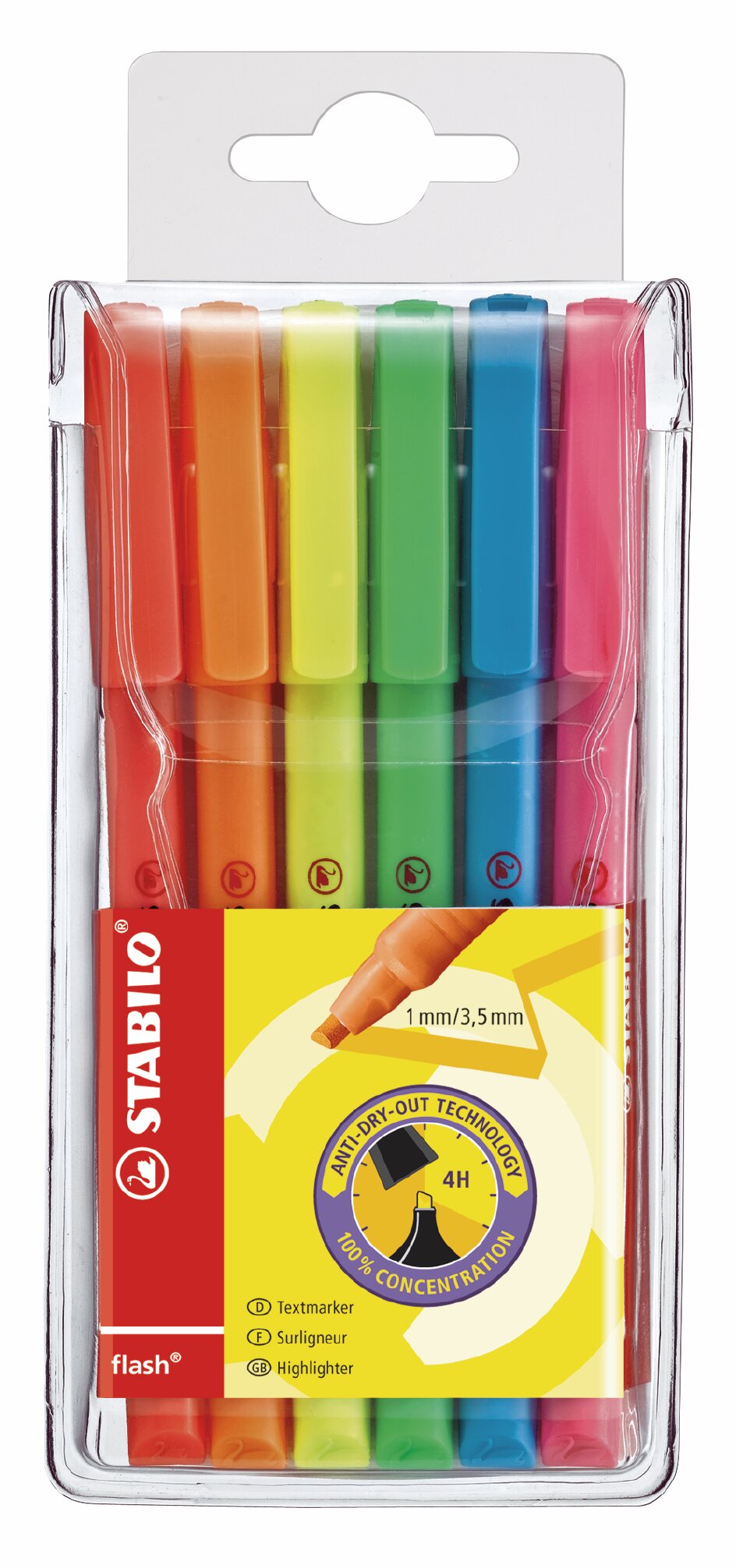 Surligneur format stylo STABILO flash Text Marqueurs STABILO flash
