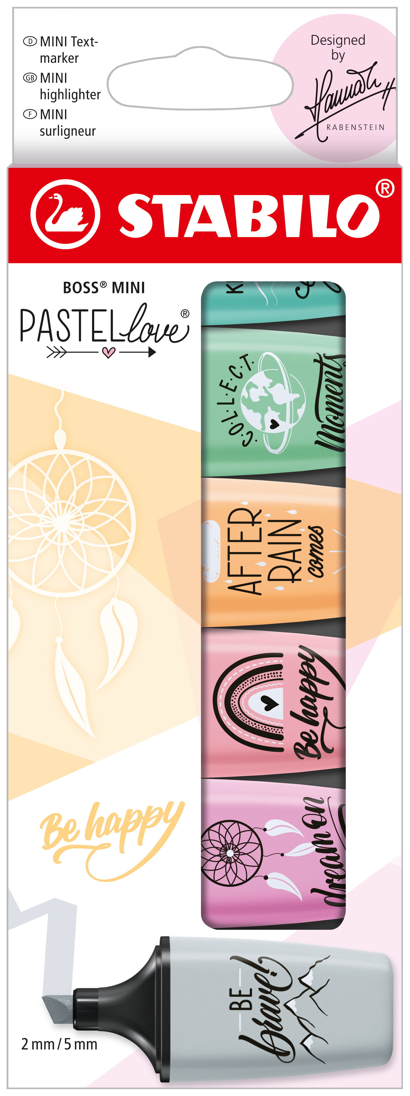 Subrayador fluorescente STABILO BOSS MINI Pastellove Edition 2.0