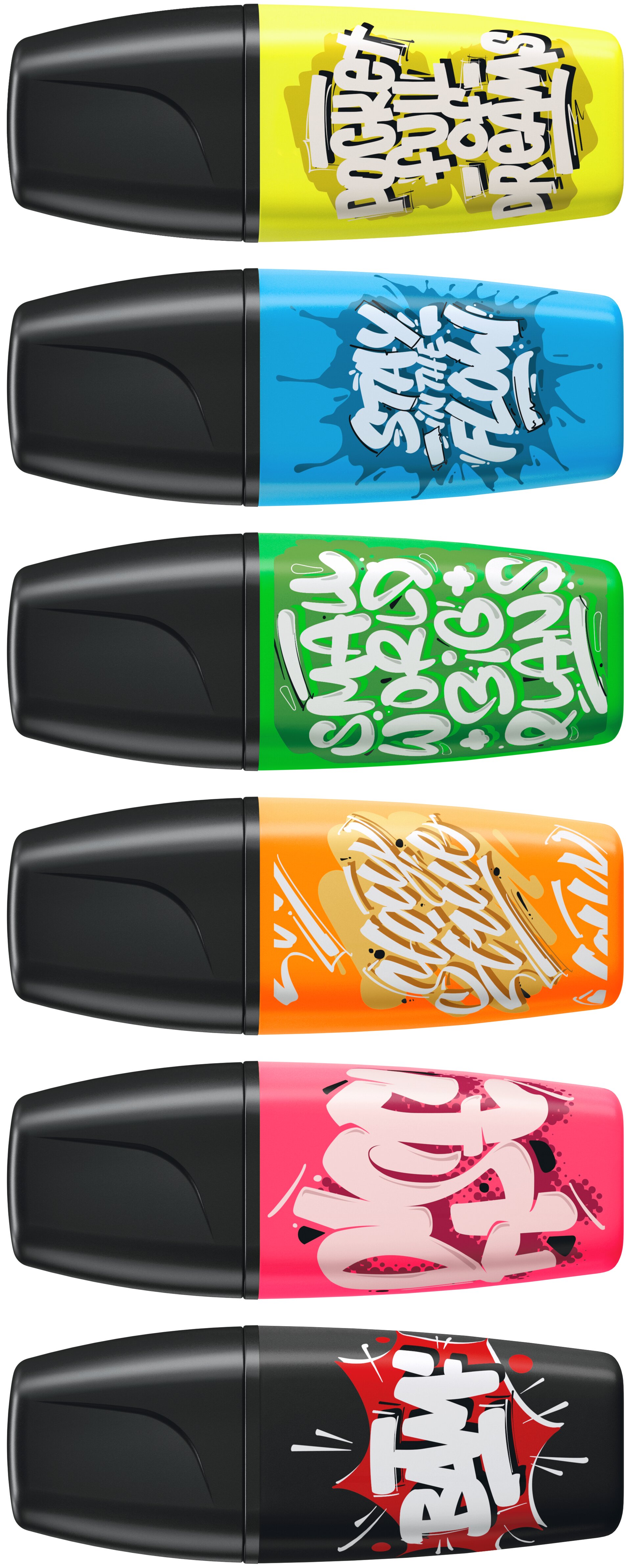 highlighter, marker, felt-tip, colored, pack of six