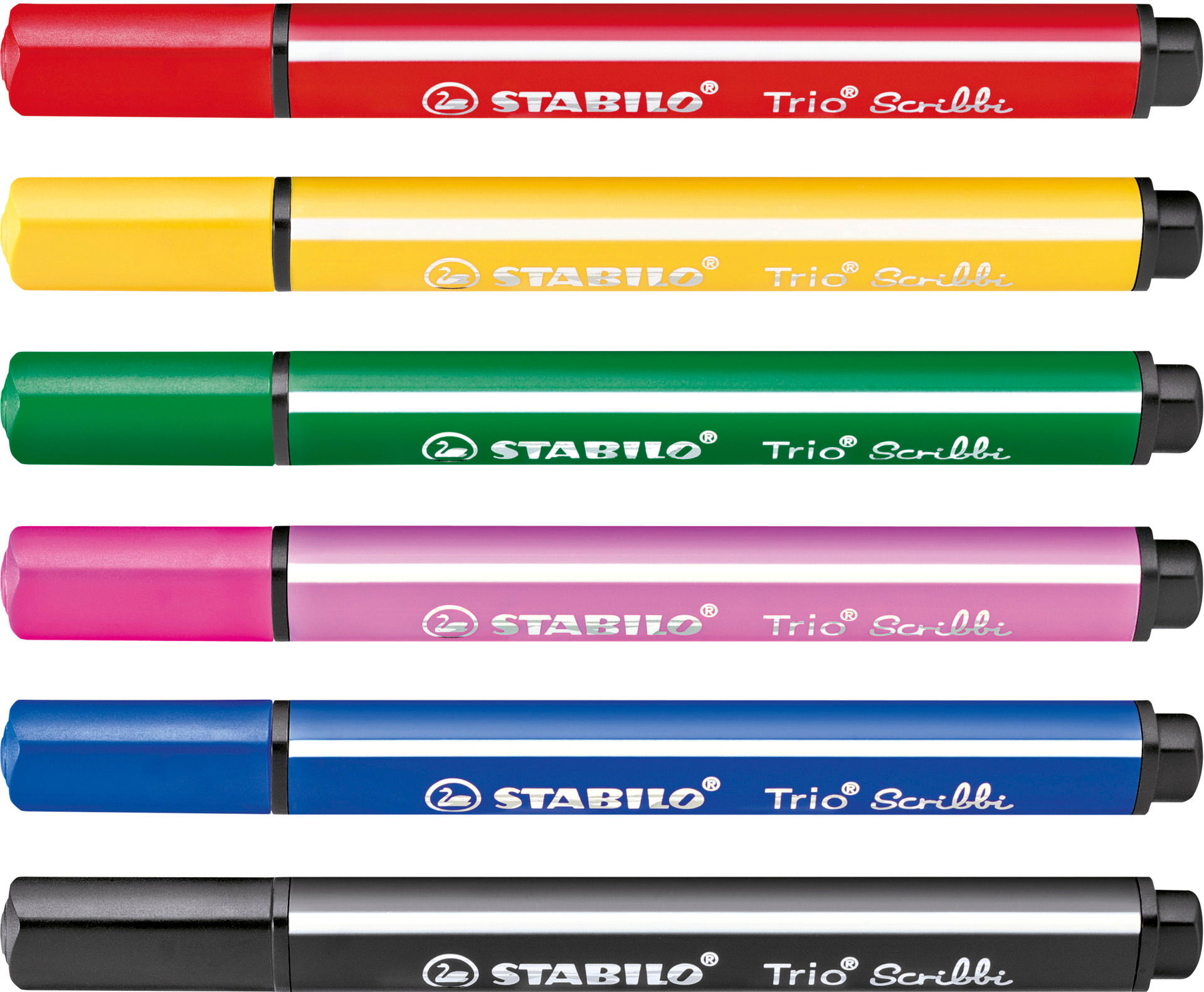 Triangular felt-tip pen with spring-loaded tip STABILO Trio Scribbi Triangular felt-tip pen with spring-loaded tip STABILO Trio Scribbi