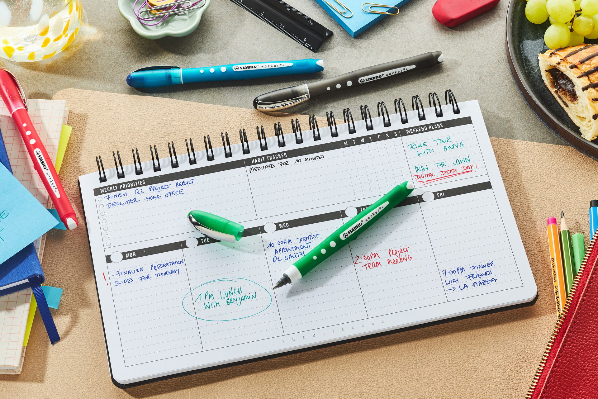 Rollerballs STABILO worker+ colorful