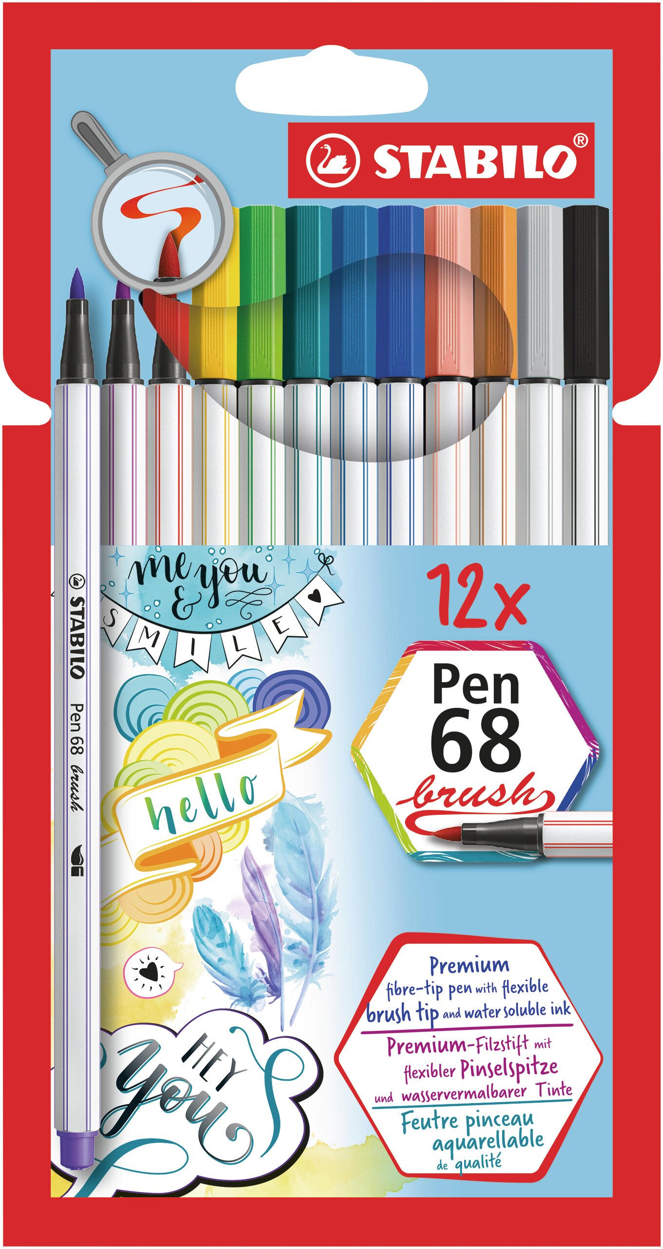 Prémiový vláknový fix se štětcovým hrotem STABILO Pen 68 brush Fiber-Tip Pen STABILO Pen 68 brush