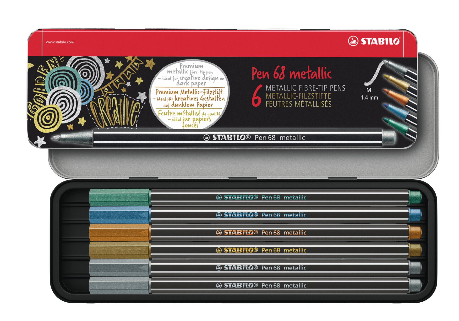 Premium metallic viltstift STABILO Pen 68 metallic Viltstiften STABILO Pen 68 metallic