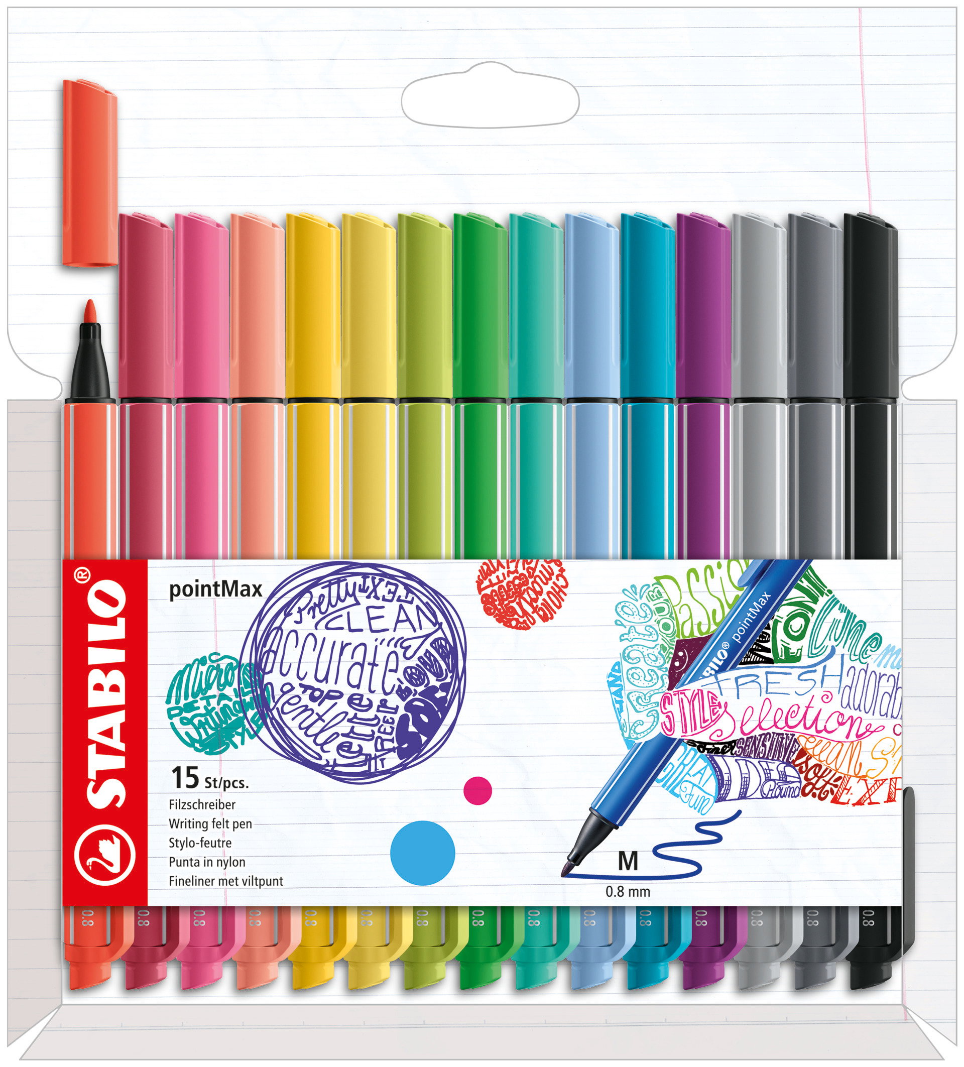 Writing felt-tip pen STABILO pointMax Fineliner/ Fibre- Tip Pen STABILO pointMax