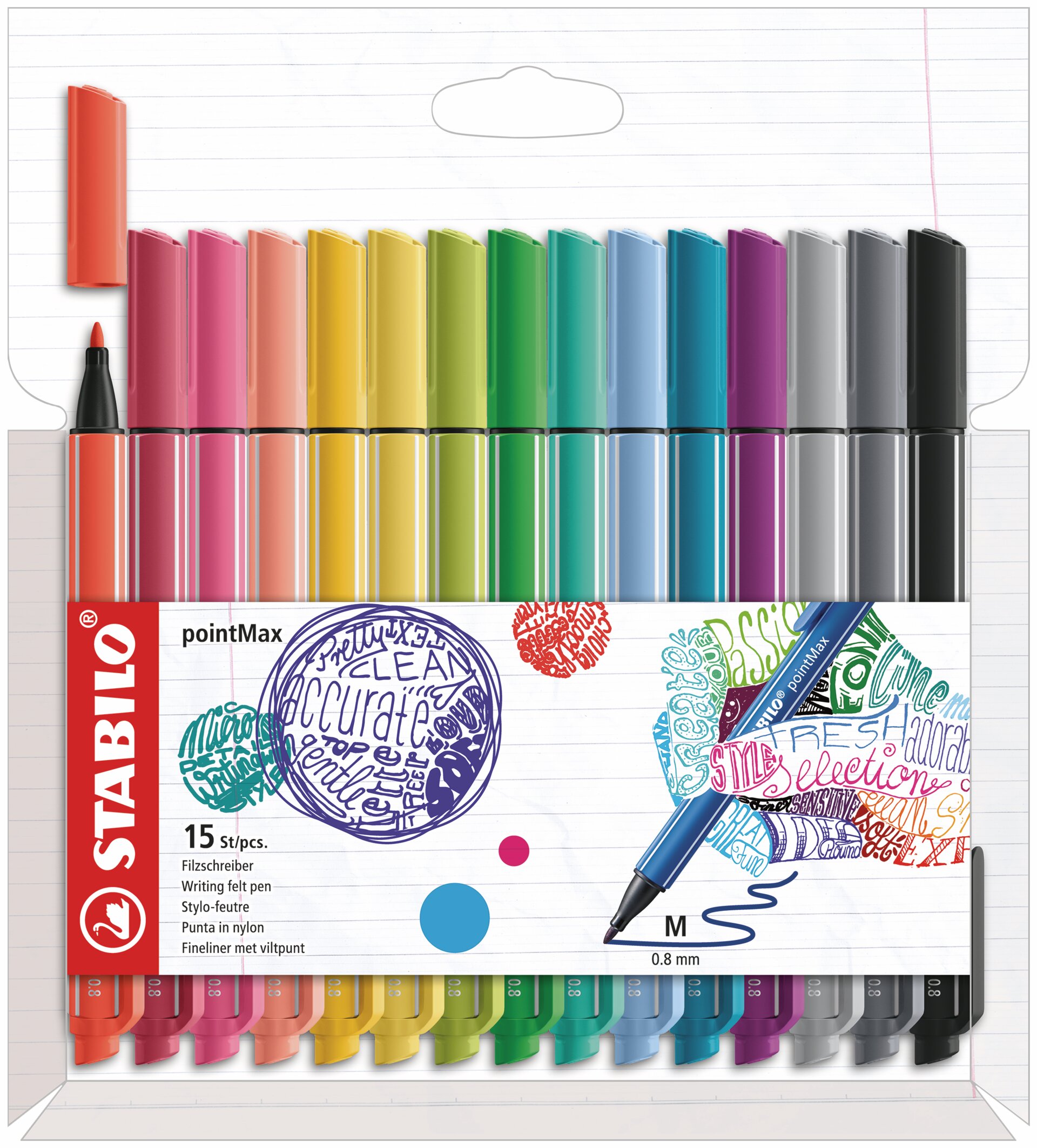 Stylo-feutre pointe nylon STABILO pointMax Stylos-feutres STABILO pointMax