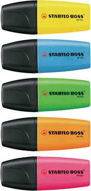 Textmarker, Marker, Stabilo Boss, Farbenvielfalt, Körperfarben