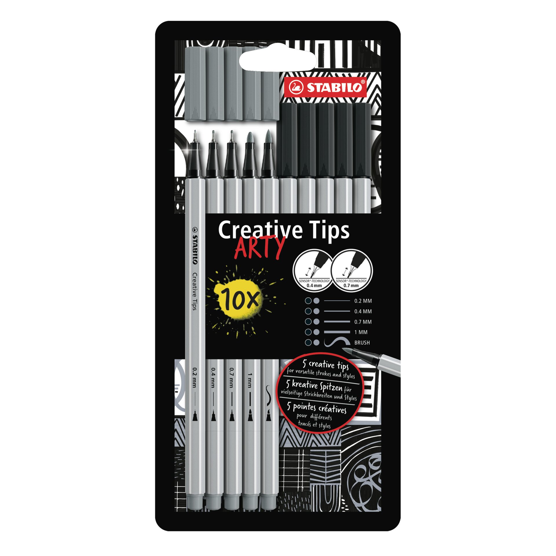 Feutres premium avec 5 pointes différentes STABILO Creative Tips feutres pointe fine