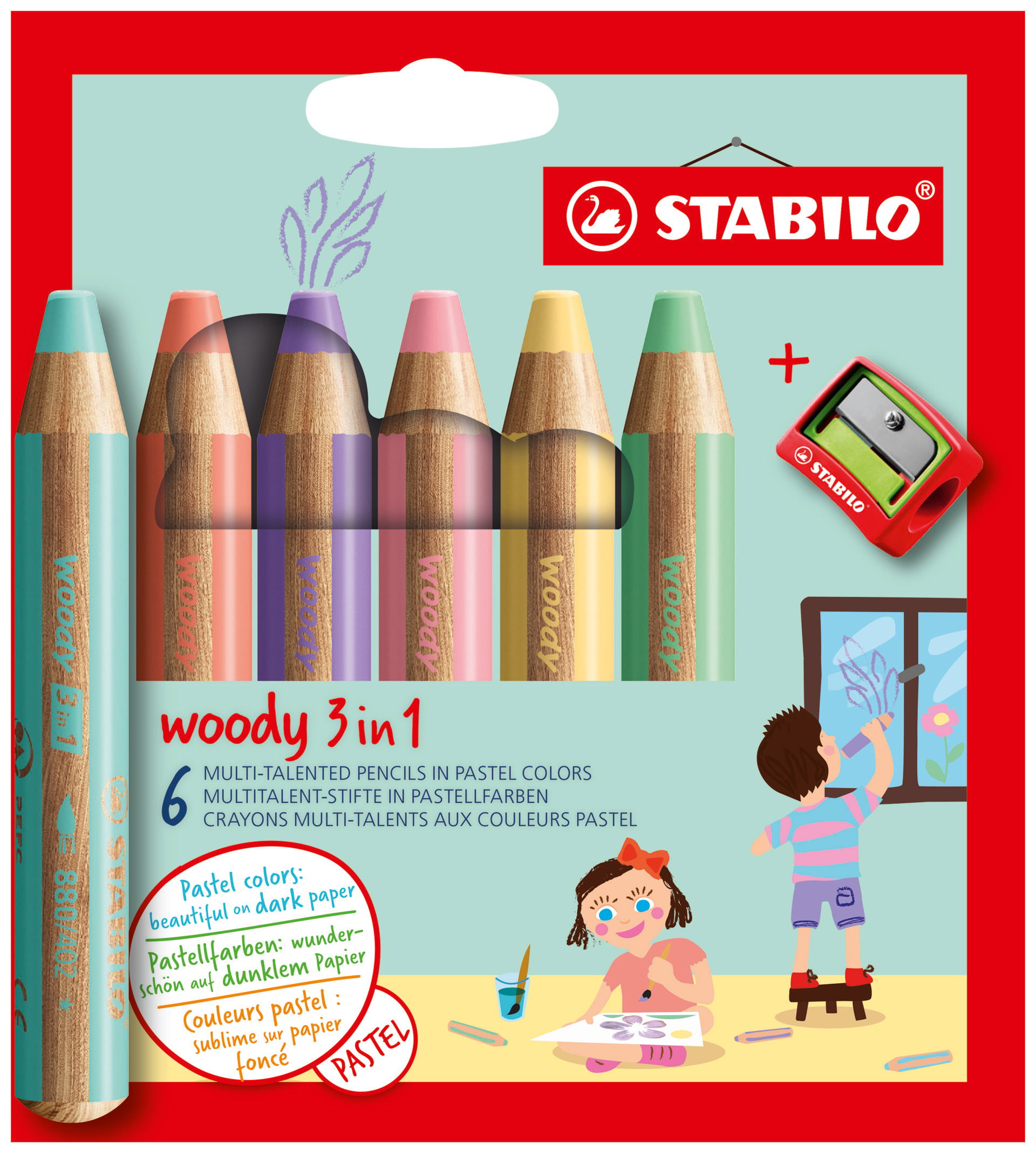 Crayon de couleur multi-talents STABILO woody 3 in 1 Crayons de couleurs STABILO woody 3 in 1