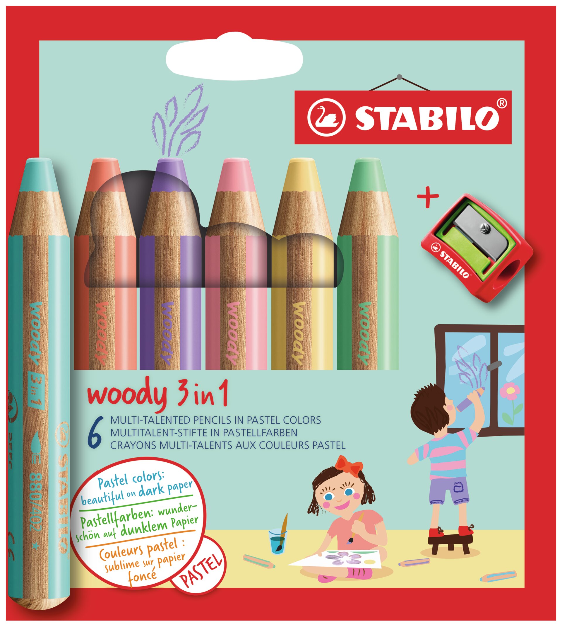 Crayon de couleur multi-talents STABILO woody 3 in 1 Crayons de couleurs STABILO woody 3 in 1