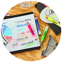 Marker STABILO MARKdry, tablet, notebook, markers, glue, colorful notes