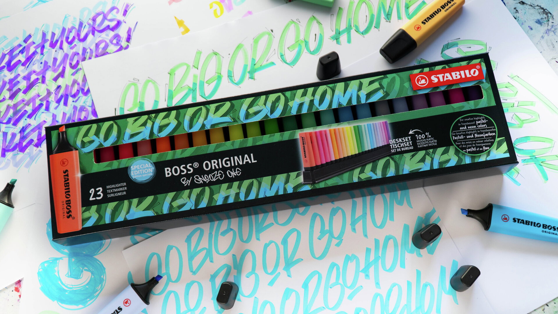 Textmarker STABILO BOSS ORIGINAL, Pastellmarker, Künstlermarker, bunte Marker, Marker-Set, Schreibtischzubehör