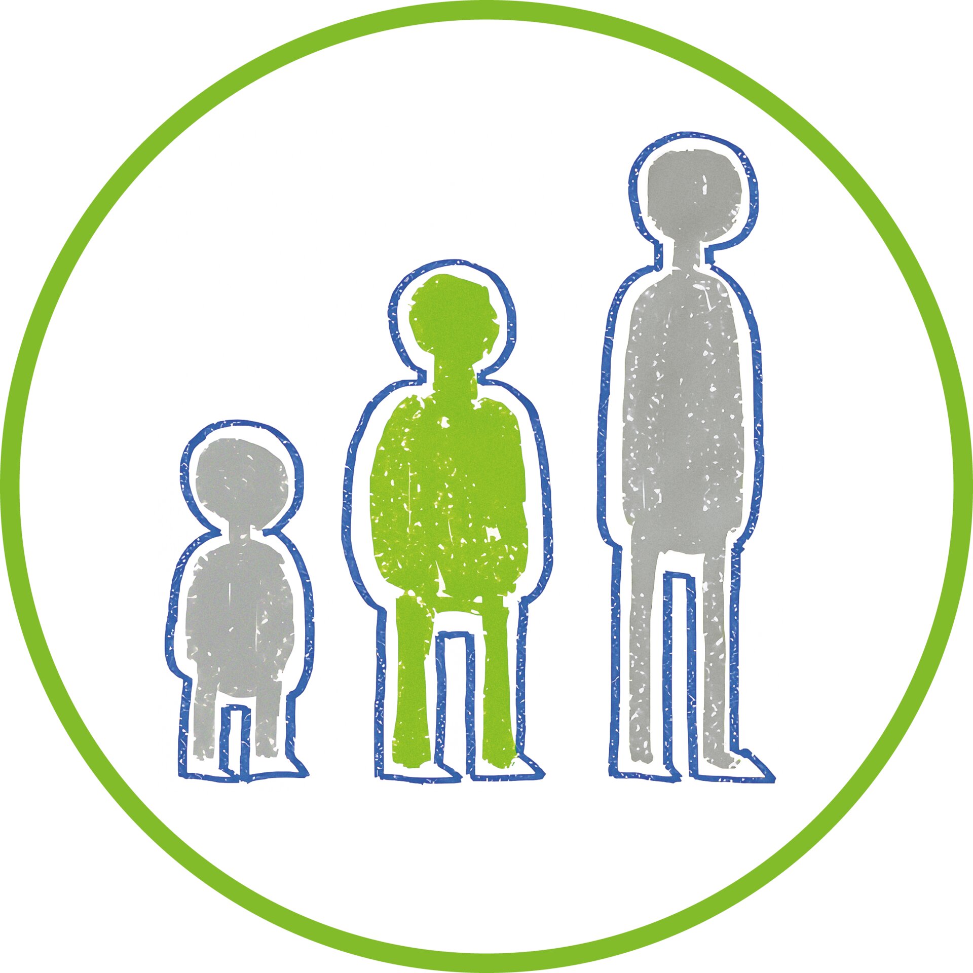 Figur, Familie, Größe, Menschen, Silhouette, family, silhouette, gruen, kreis, personen