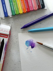 Buntstifte, Mehrfarbig, Aquarellfarben, Malpinsel, Zeichenpapier