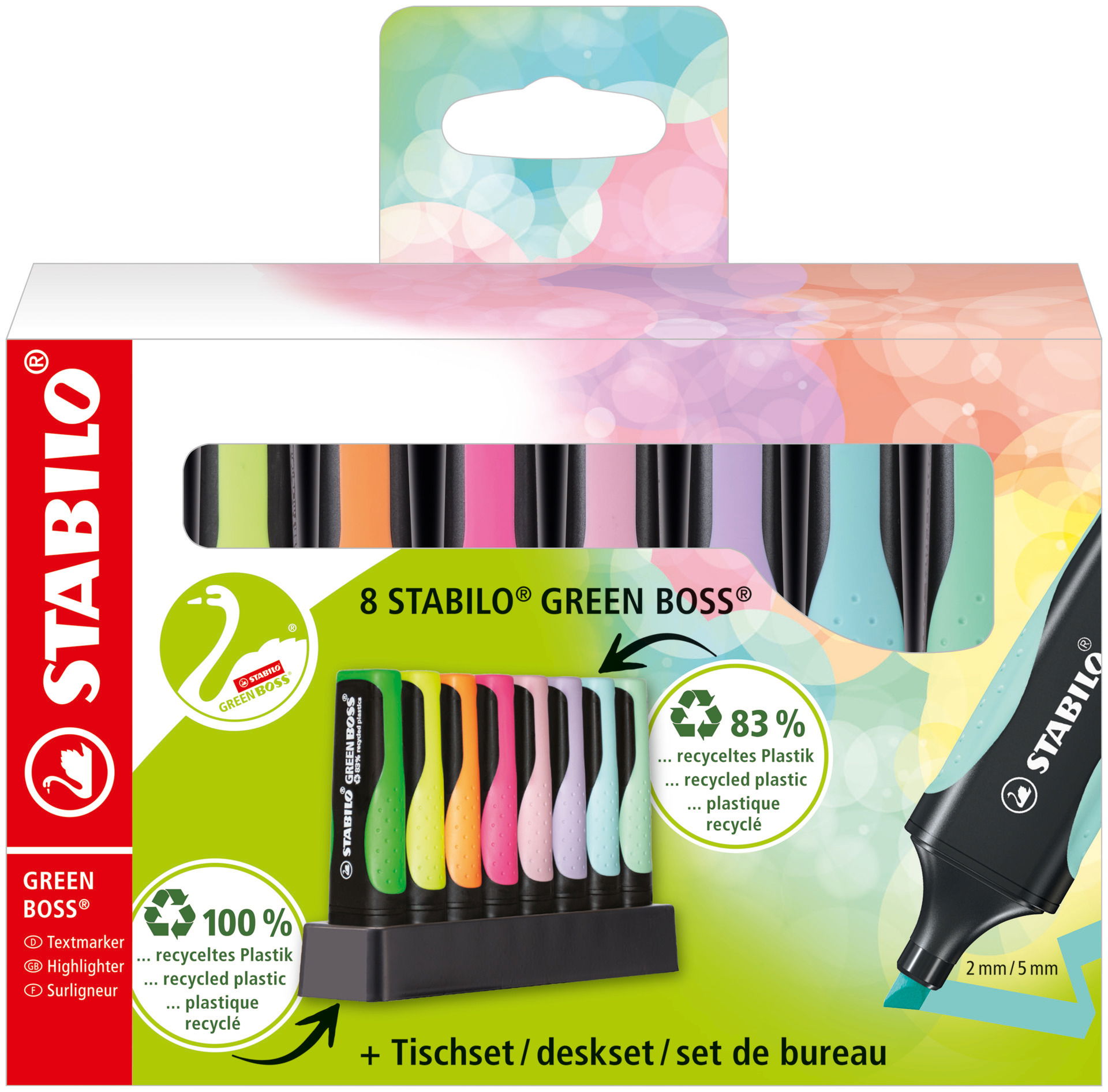 Subrayador fluorescente STABILO GREEN BOSS Pastel