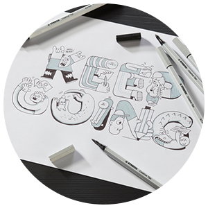 Feinschreiber, Skizze, Design, Zeichnung, Illustration, Kunst