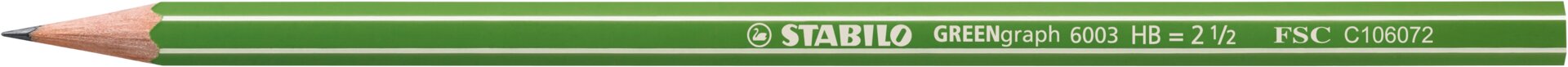 FSC®-gecertificeerd grafietpotlood STABILO GREENgraph Bleistift, Grafikbleistift, HB-Bleistift, Grün, Holzbleistift