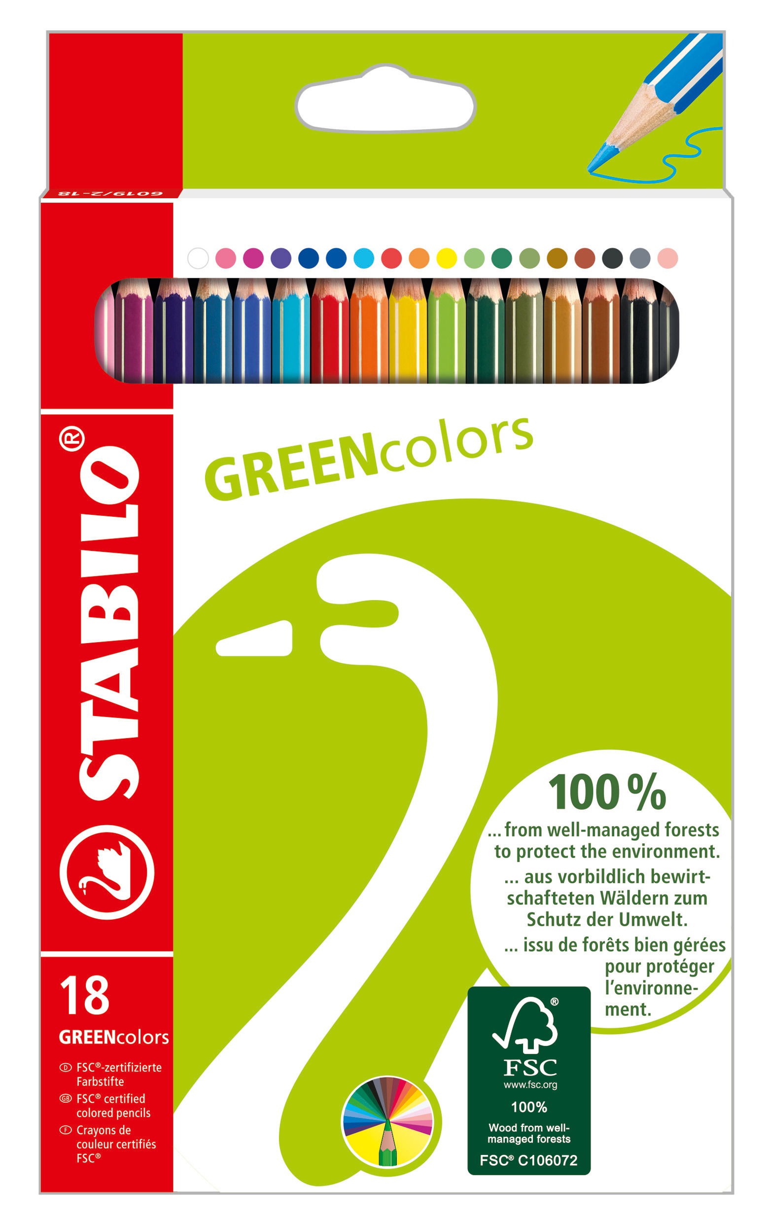 Crayons de couleurs STABILO GREENcolors