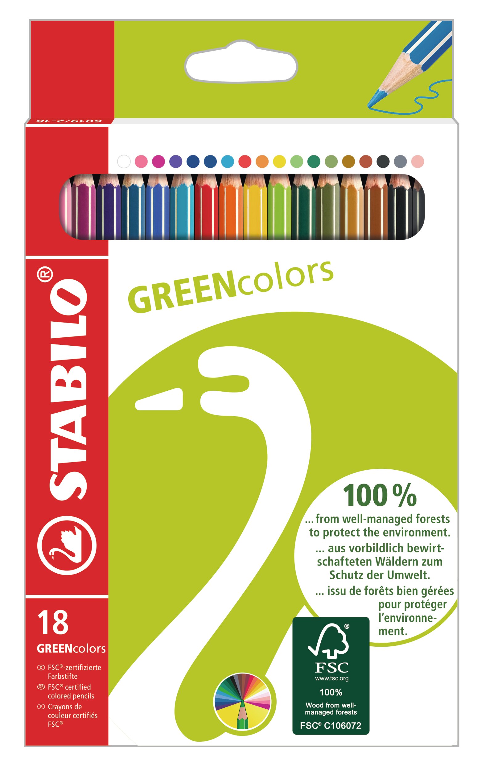 Crayon de couleur certifié FSC® STABILO GREENcolors Crayons de couleurs STABILO GREENcolors